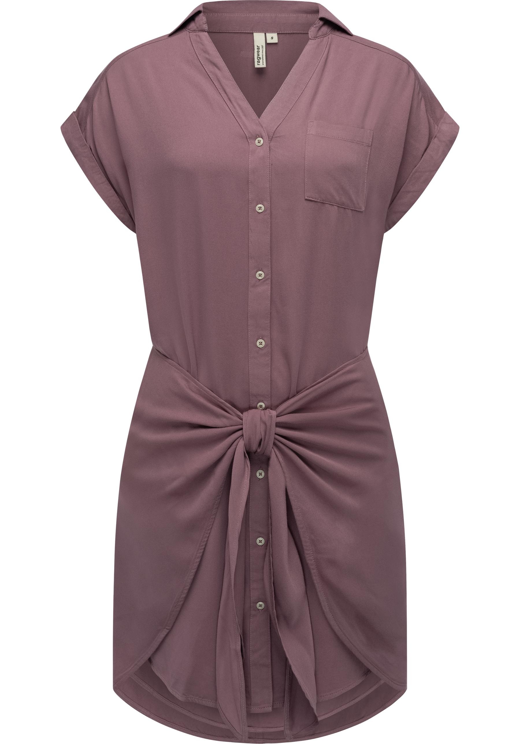 Ragwear Blusenkleid "Bahaya" Brusttasche stylisches Damen Sommerkleid mit Bindeband