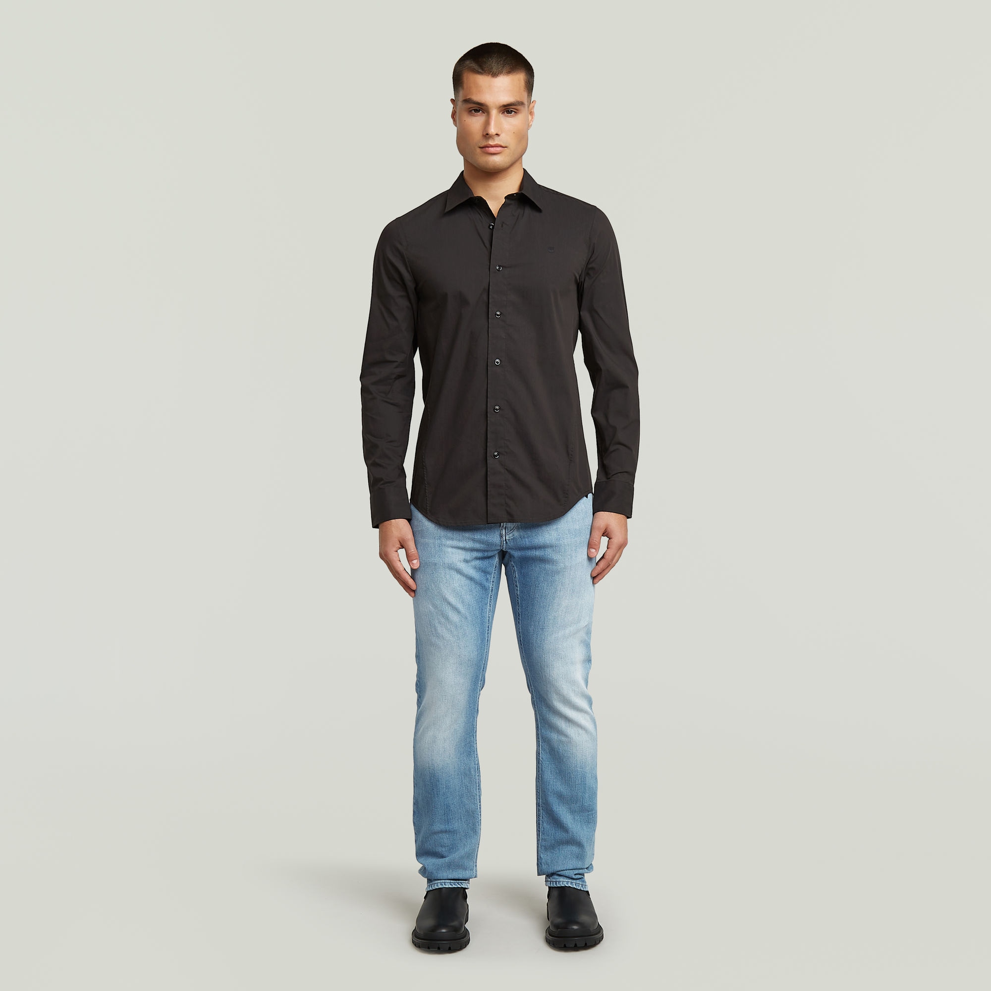 G-STAR Langarmhemd »Uniform Slim Shirt ls«, mit gesticktem Logo