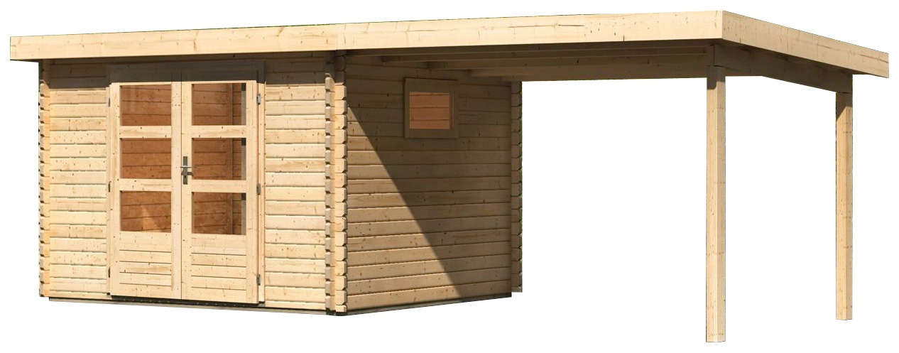 Karibu "Trittau 3" mit Anbaudach und Fenster günstig online kaufen