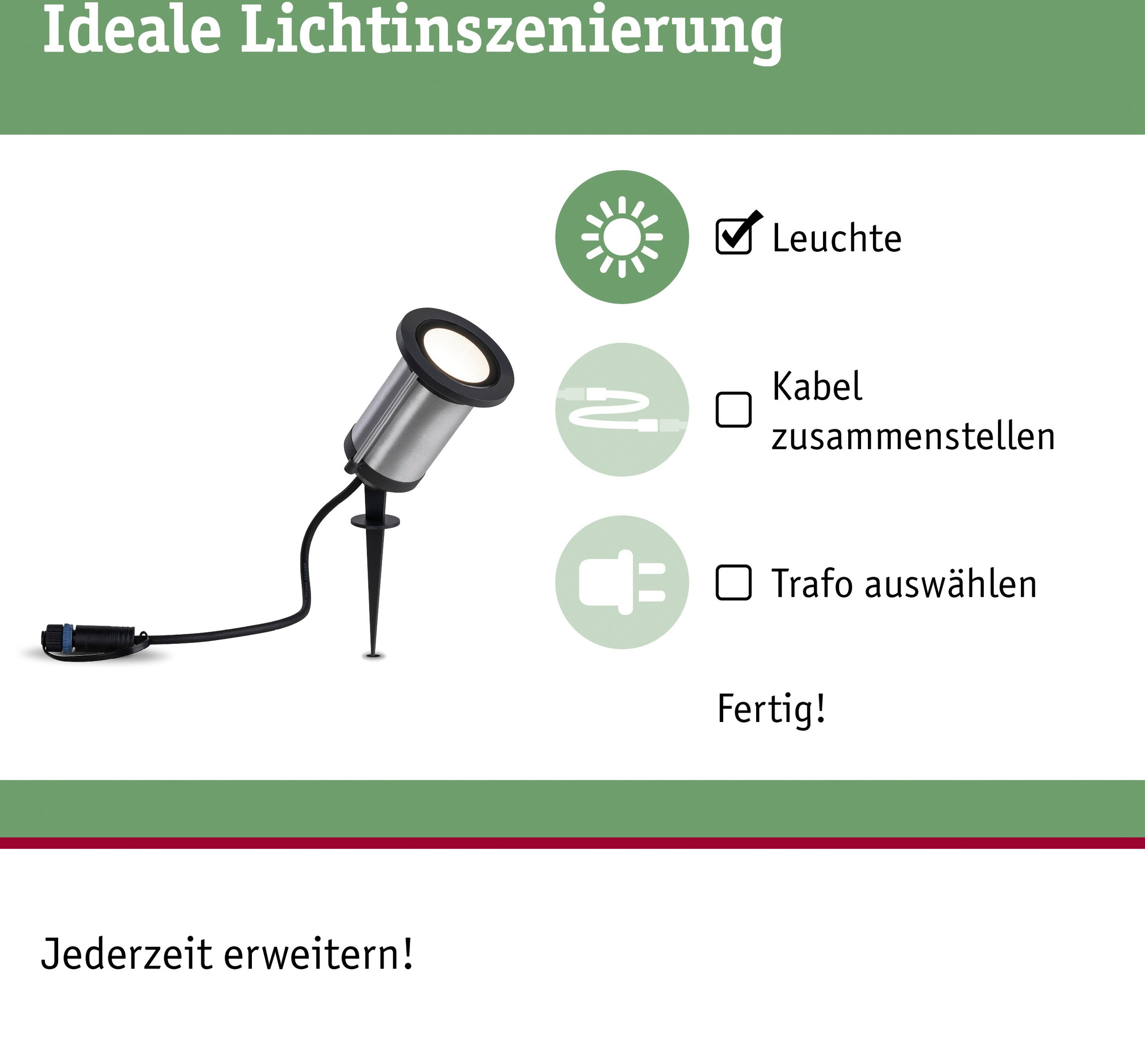 Paulmann LED 24V Gartenstrahler kaufen | 1 »Plug 3000K flammig-flammig, Shine«, BAUR IP65 & Anthrazit