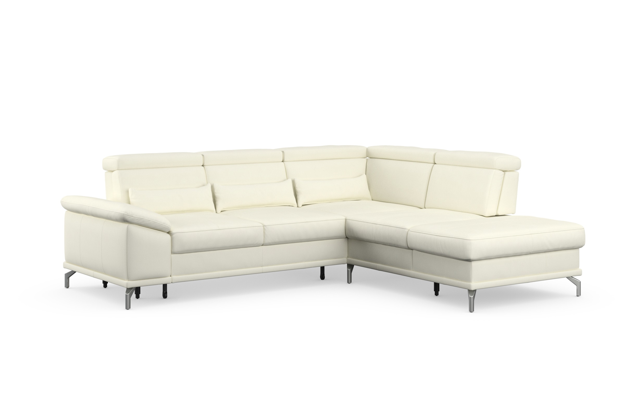 sit&more Ecksofa »Cabrio L-Form, mit Sitztiefenverstellung, Arm- und Kopfteilverstellung«, 3 Nierenkissen, Federkern, optional Bettfunktion und Stauraum