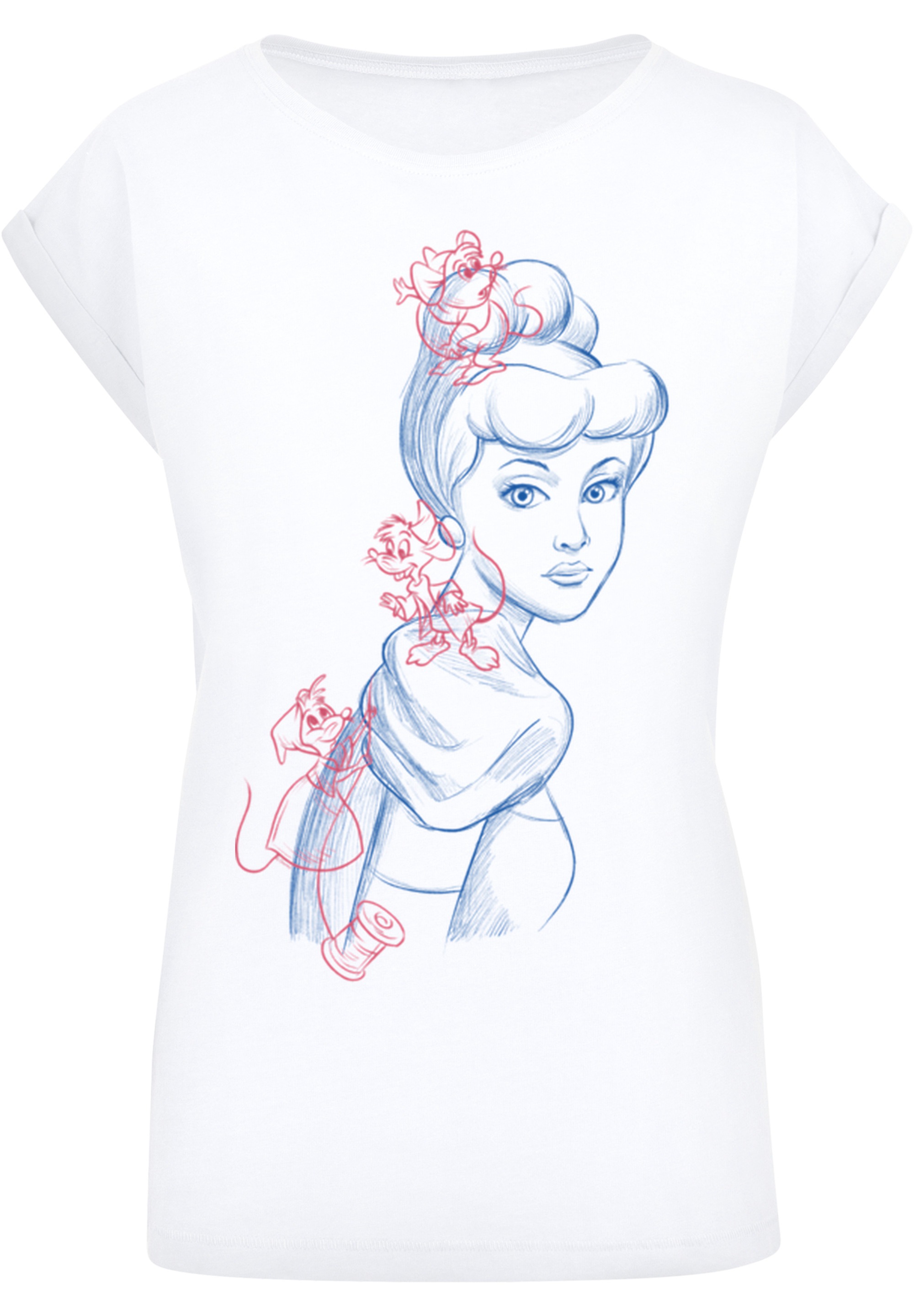 F4NT4STIC T-Shirt »Cinderella Mouse Zeichnung«, Print