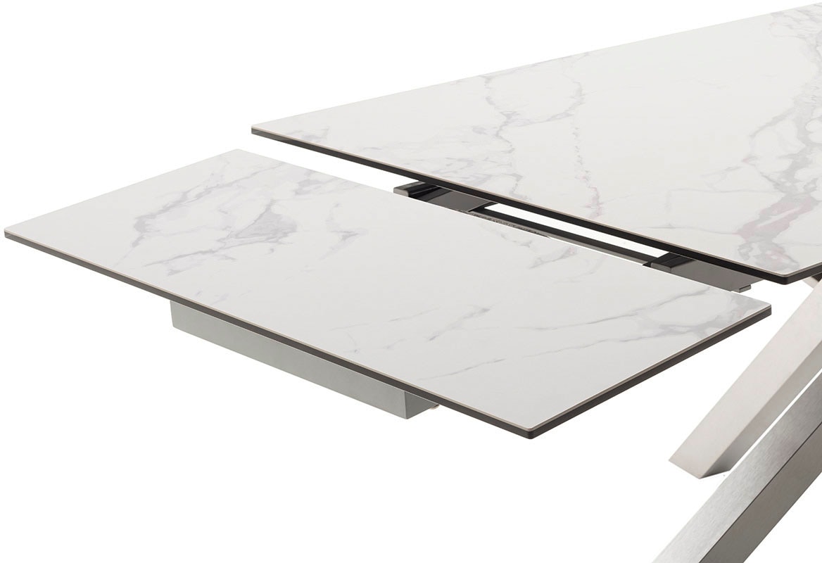 MCA furniture Esstisch »ALMIROS Auszugstisch 180-260 cm marmoriert«, (Einzelstück), Keramik,Edelstahl,Marmor-Optik,ausziehbar,belastbar 100kg,8-10 Pers.