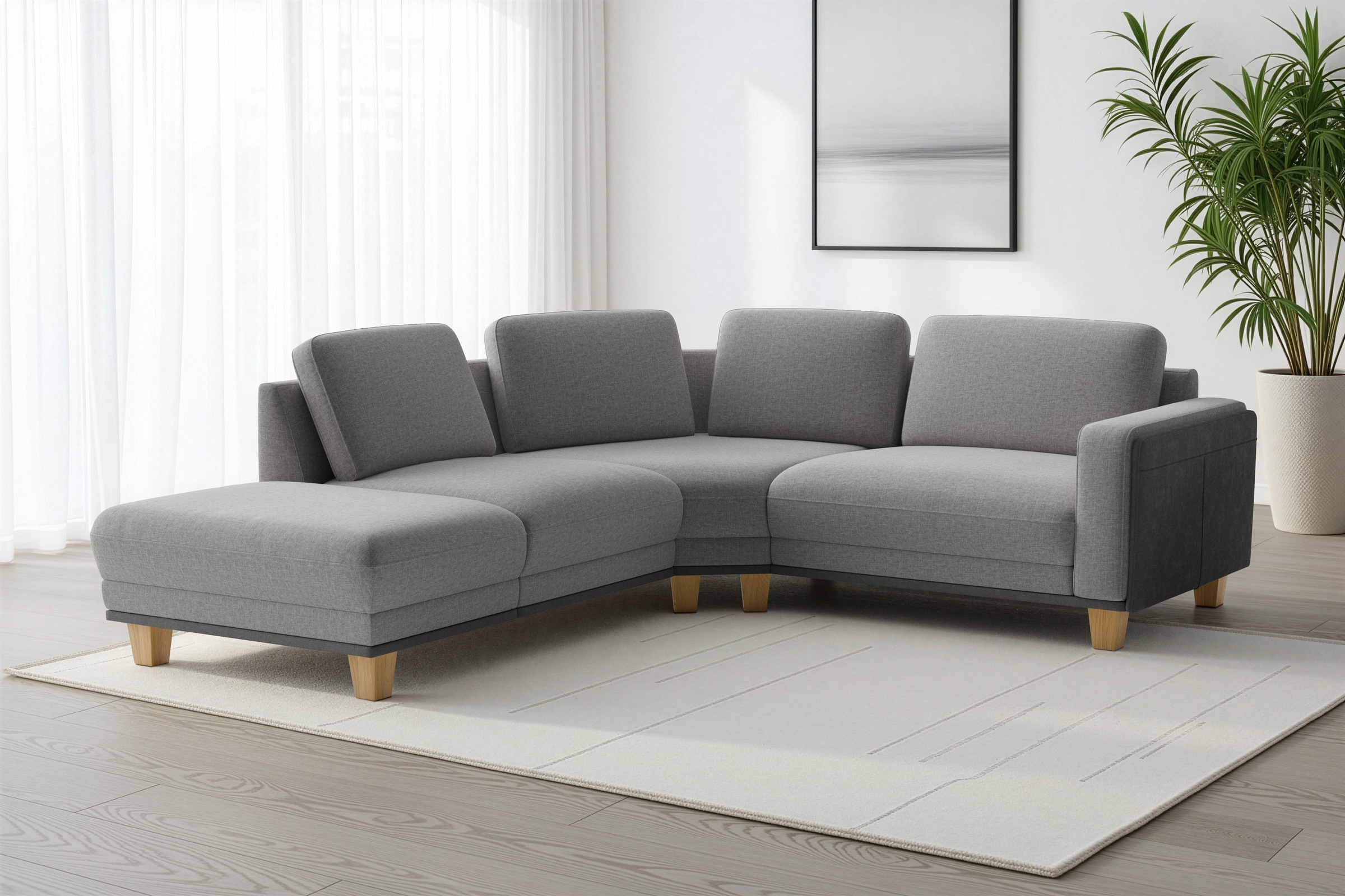 sit&more Ecksofa "Concept" Modernes Sofa in drei Fußfarben zur Auswahl