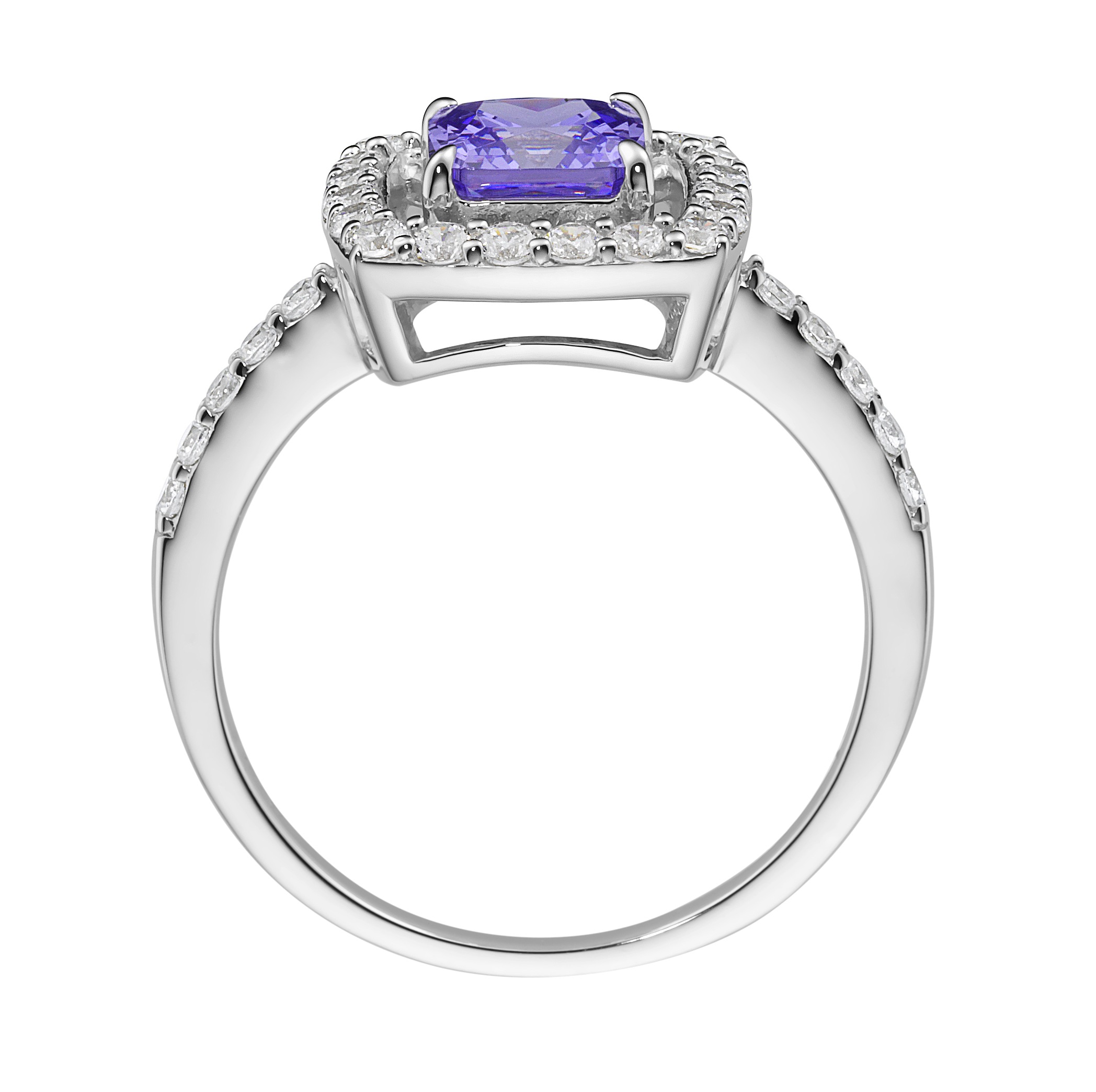 GIORGIO MARTELLO MILANO Silberring »in blau, fuchsia oder lila, Zirkonia weiß, Silber 925«