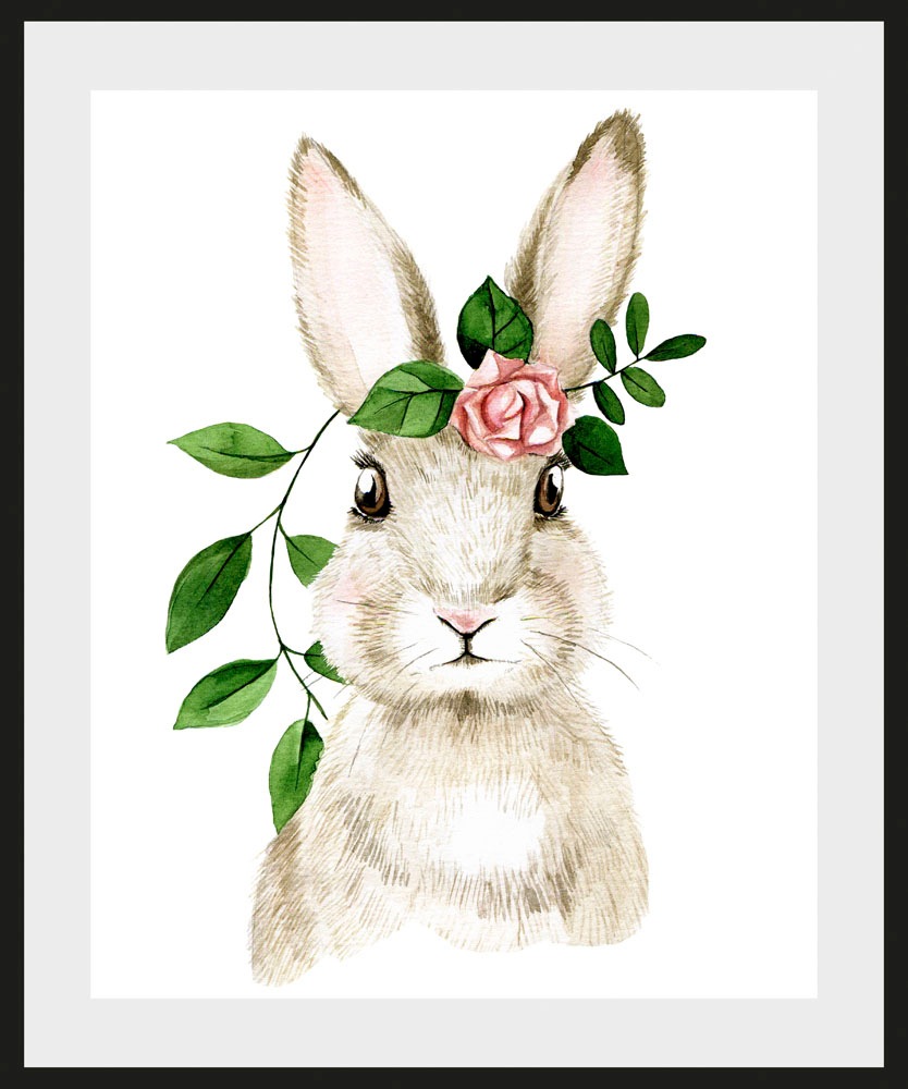 queence Bild "Akatosch", Hase-Hasen-Haustiere-Kunst-Ostern-Blumen, (1 St.), günstig online kaufen