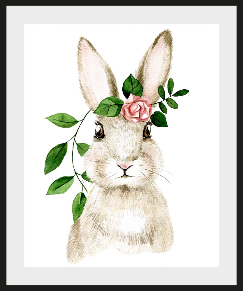 queence Bild "Akatosch", Hase-Hasen-Haustiere-Kunst-Ostern-Blumen, (1 St.), günstig online kaufen