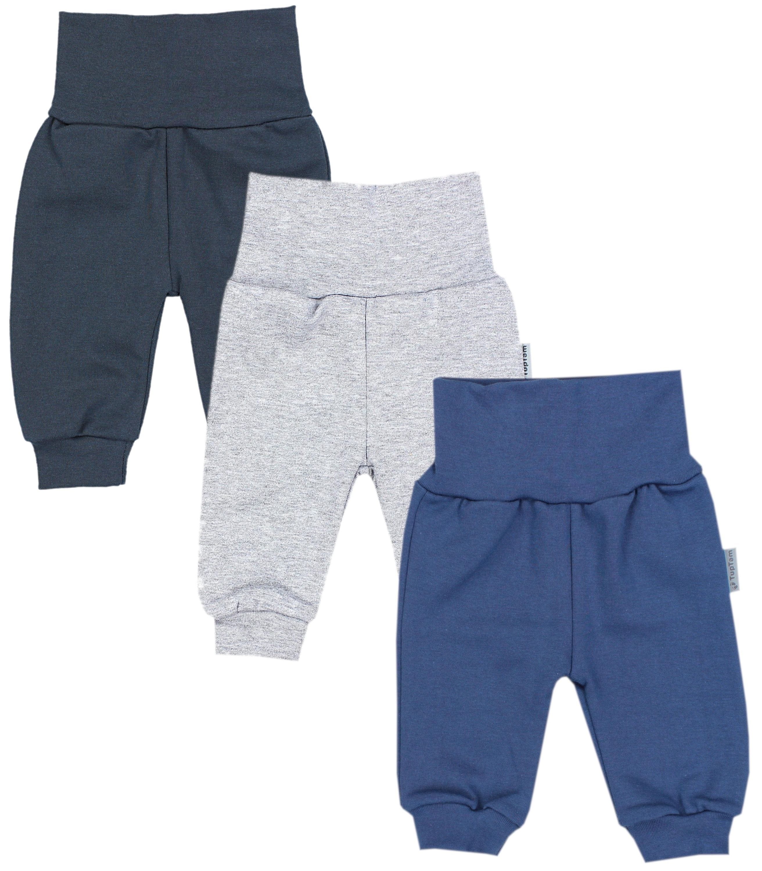 TupTam Jogginghose "Hose Baby Jungen Jogginghose mit Breitem Bund 3er Pack"