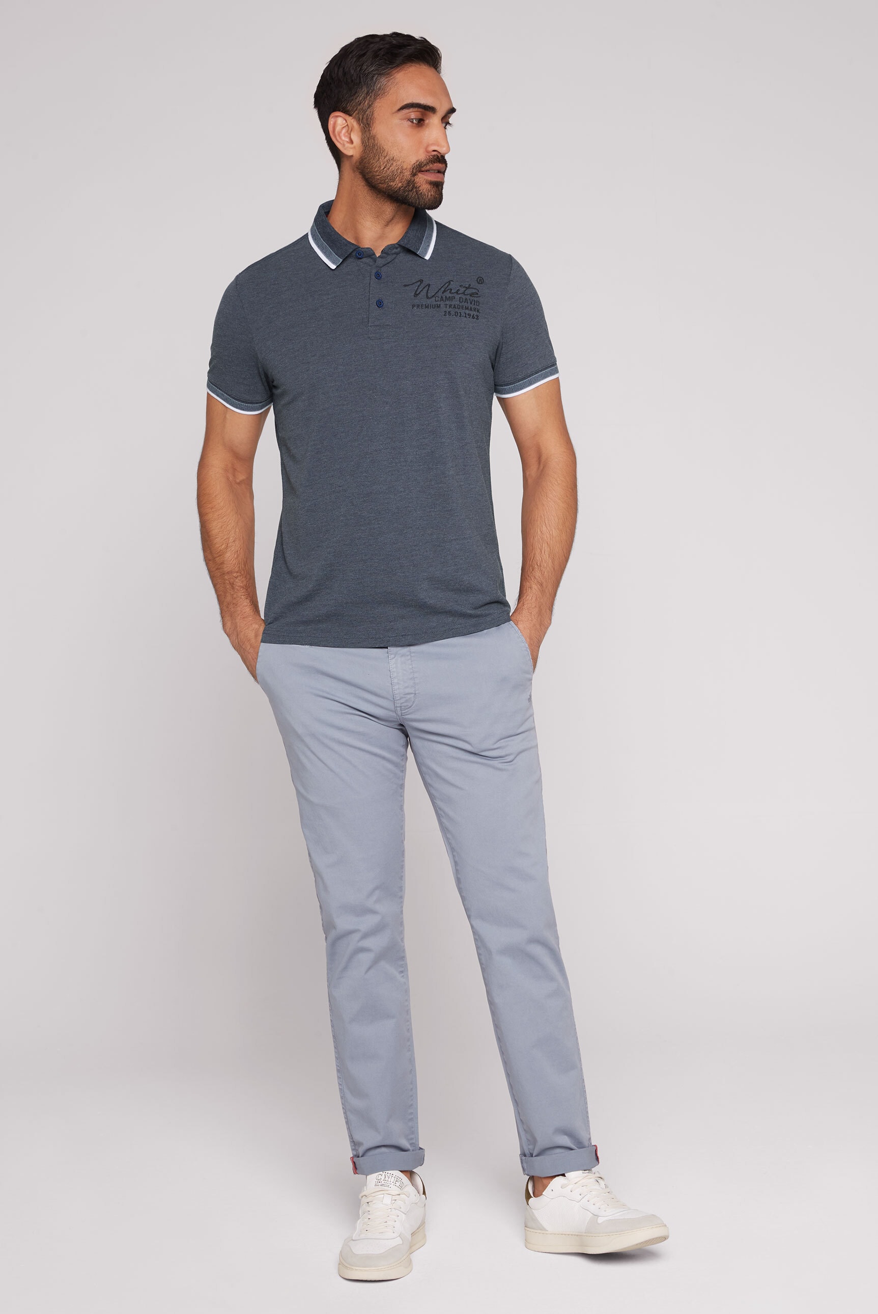 CAMP DAVID Poloshirt, mit Seitenschlitze