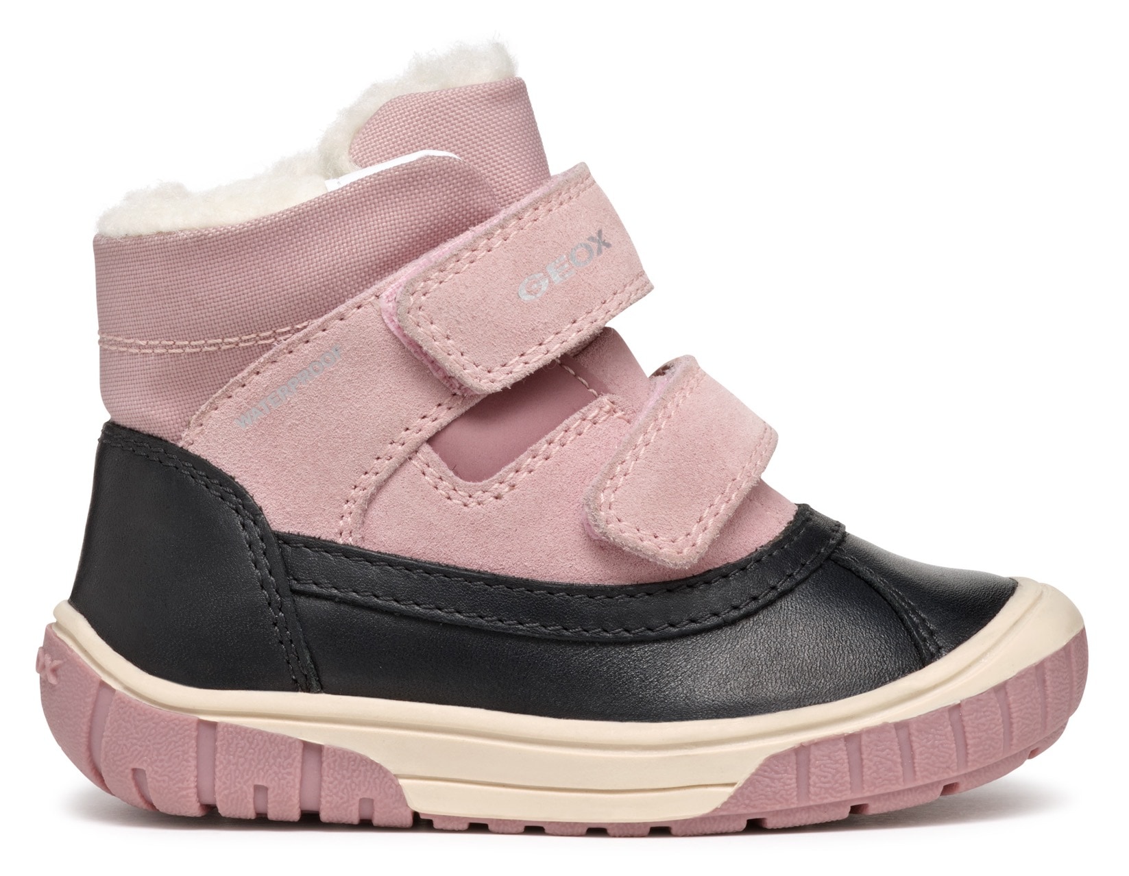 Geox Winterboots »B OMAR GIRL WPF C«, Klettstiefel, Babystiefel, Winterstiefel mit Kontrastbesatz