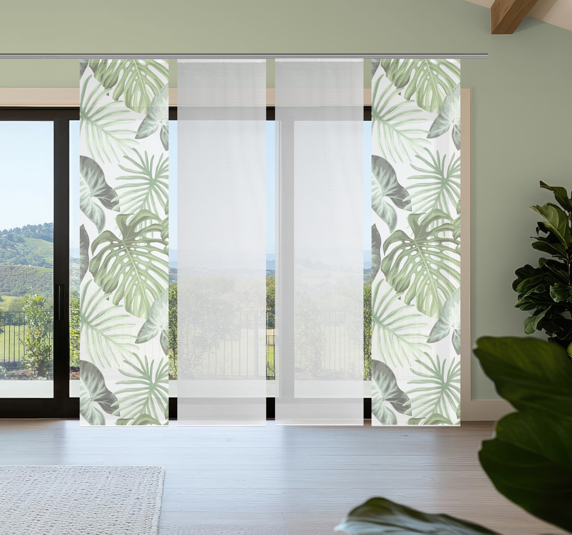 Vision S Schiebegardine "SANJA" Paneelwagen 4 Stk. tlg. Schiebevorhang,Bamb günstig online kaufen