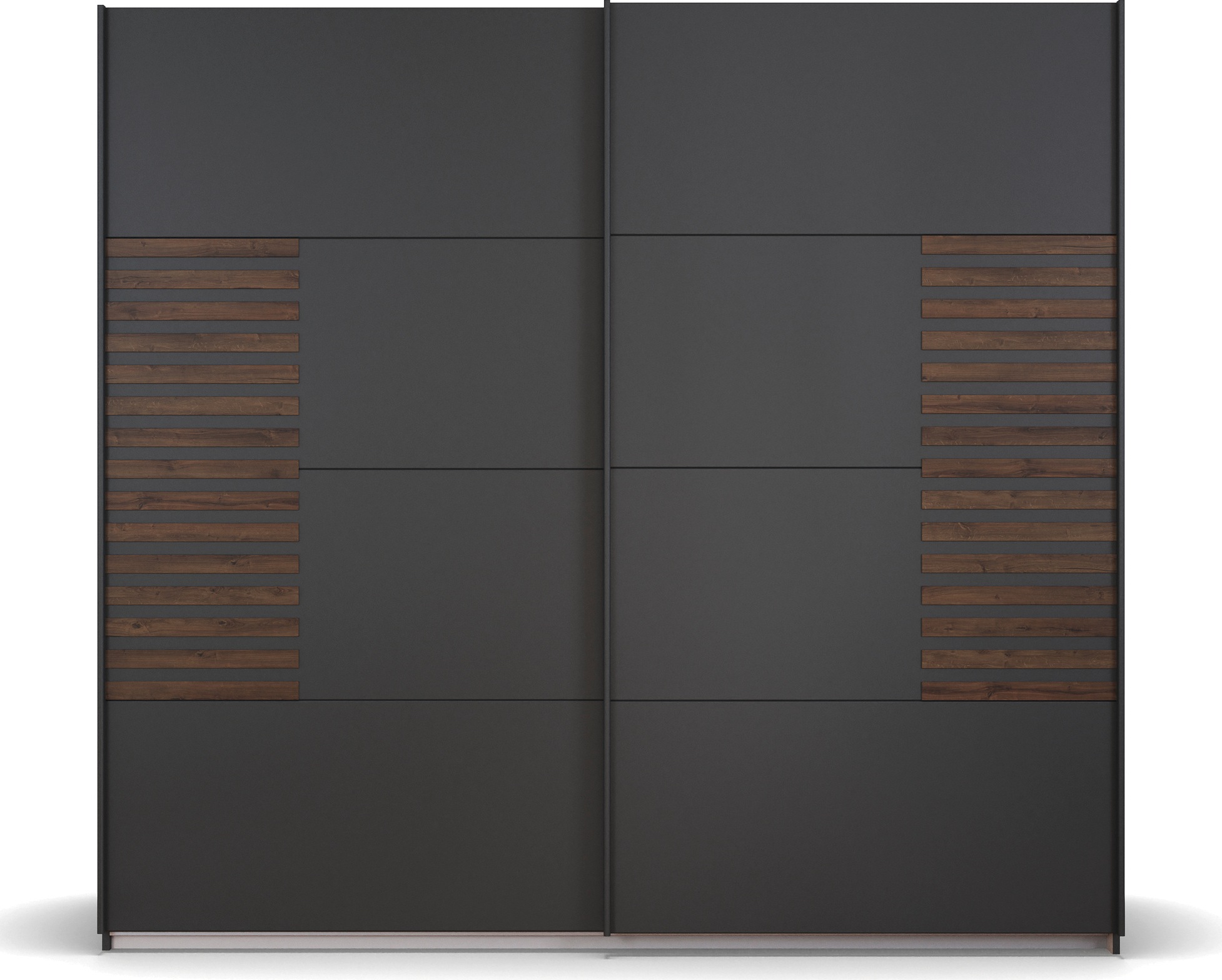 rauch Schwebetürenschrank »Kleiderschrank Schrank Garderobe Schlafzimmerschrank BAREA«, Front mit Auflage in moderner Lamellen-Optik MADE IN GERMANY