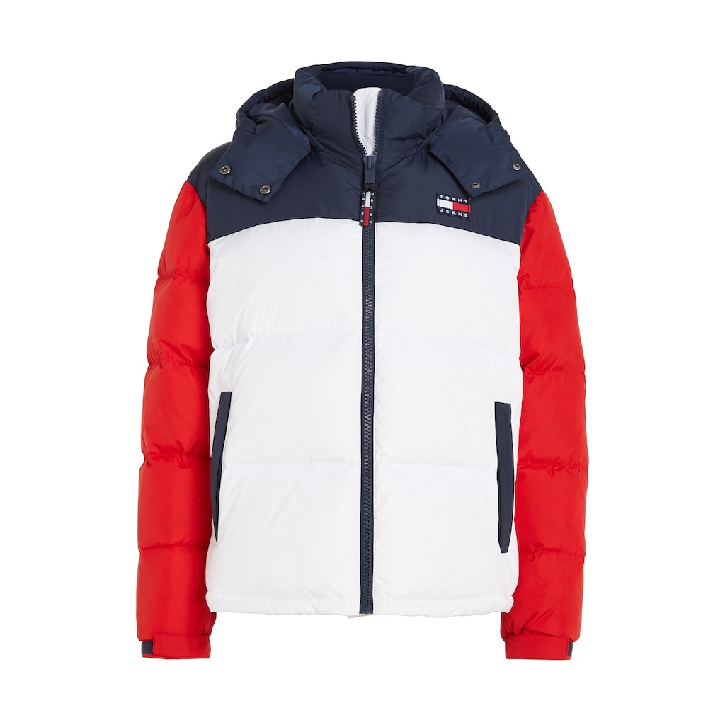 Tommy Jeans Steppjacke »TJW CBLK ALASKA PUFFER«, mit Kapuze, im modischem Colorblocking, mit Kapuze