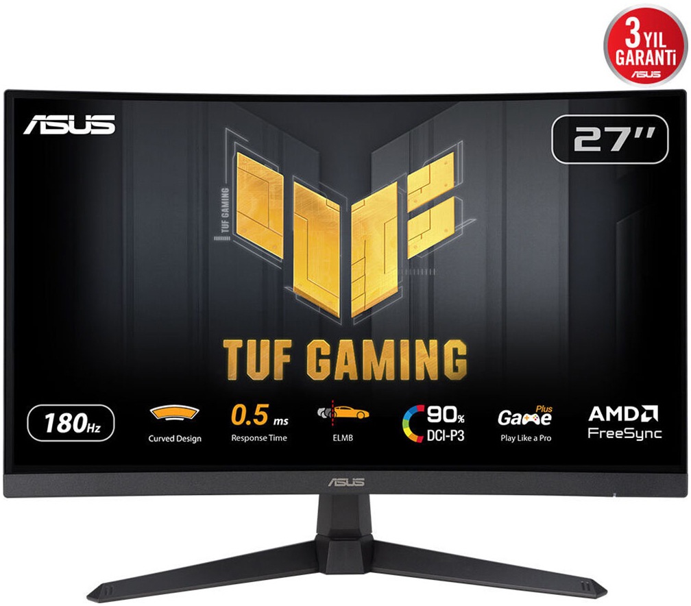 ASUS Curved-Gaming-Monitor "VG27WQ3B", B:61cm H:36,7cm T:8cmschwarz, Monitore