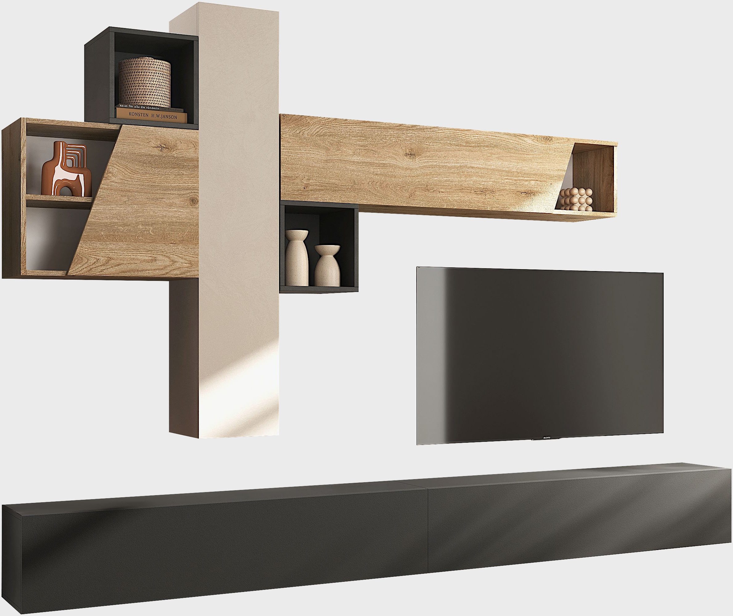 INOSIGN Wohnwand "INFINITY, 6tlg. Breite 276 cm, moderne Mediawand," 6 Stk. günstig online kaufen