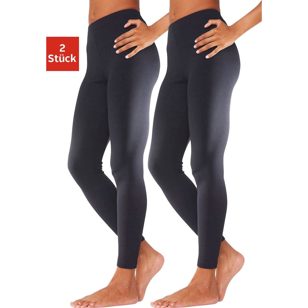 Vivance active Leggings, (2er-Pack), mit Gummibund, Loungewear