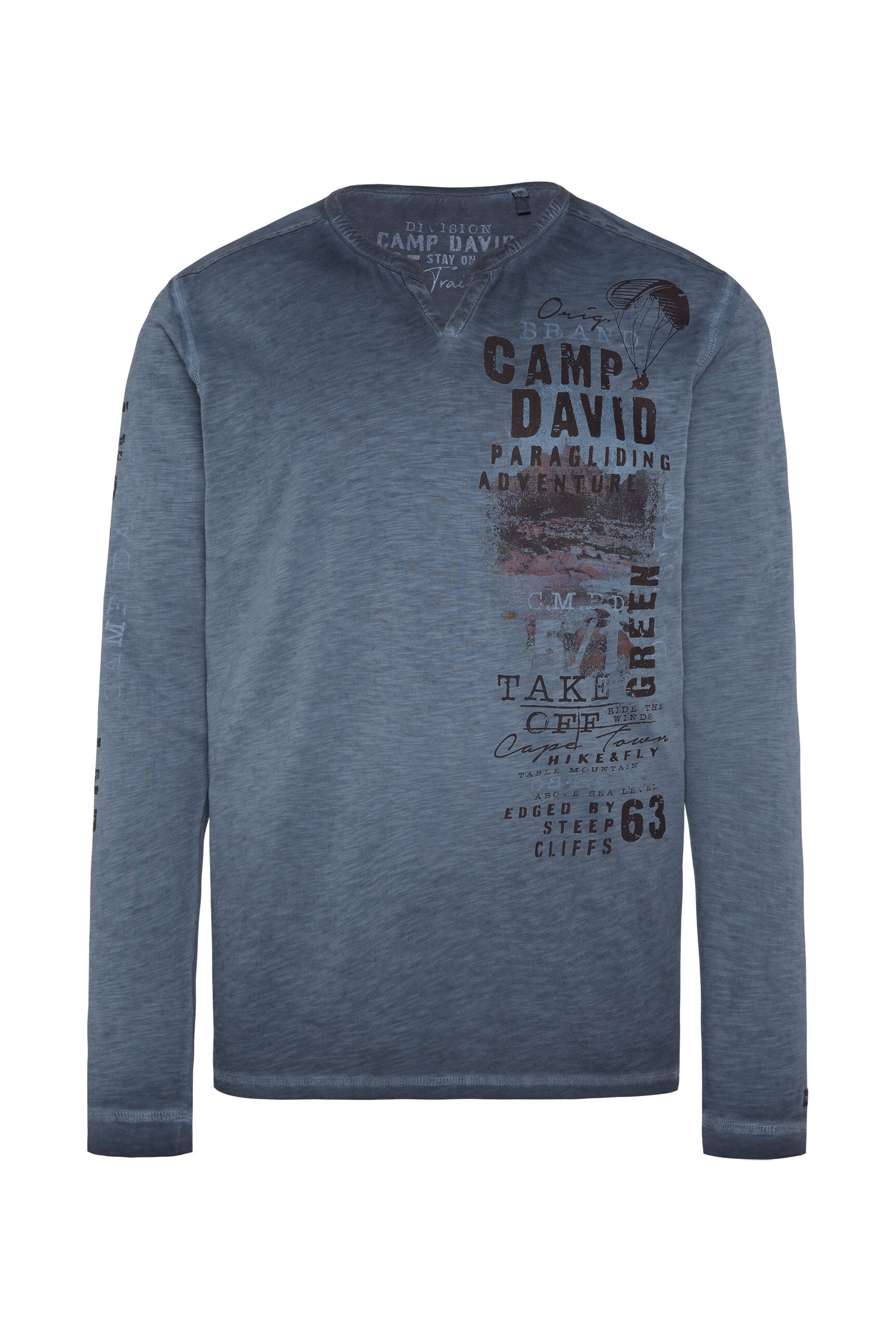 CAMP DAVID Langarmshirt, aus Baumwolle