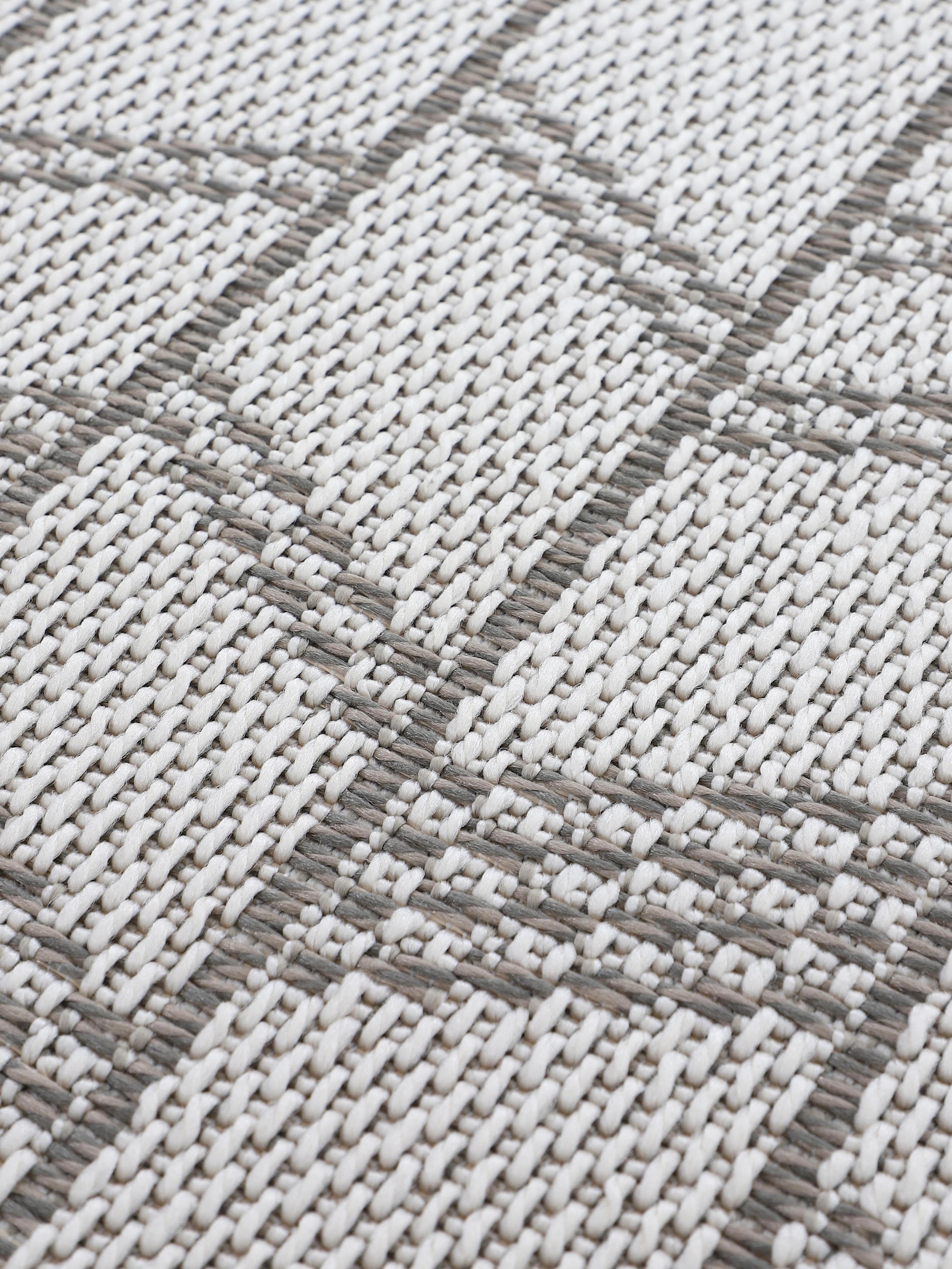 carpetfine Teppich »Boho 102«, rechteckig, 4 mm Höhe, robustes Flachgewebe, Sisal Optik, UV-beständig, Außenbereich