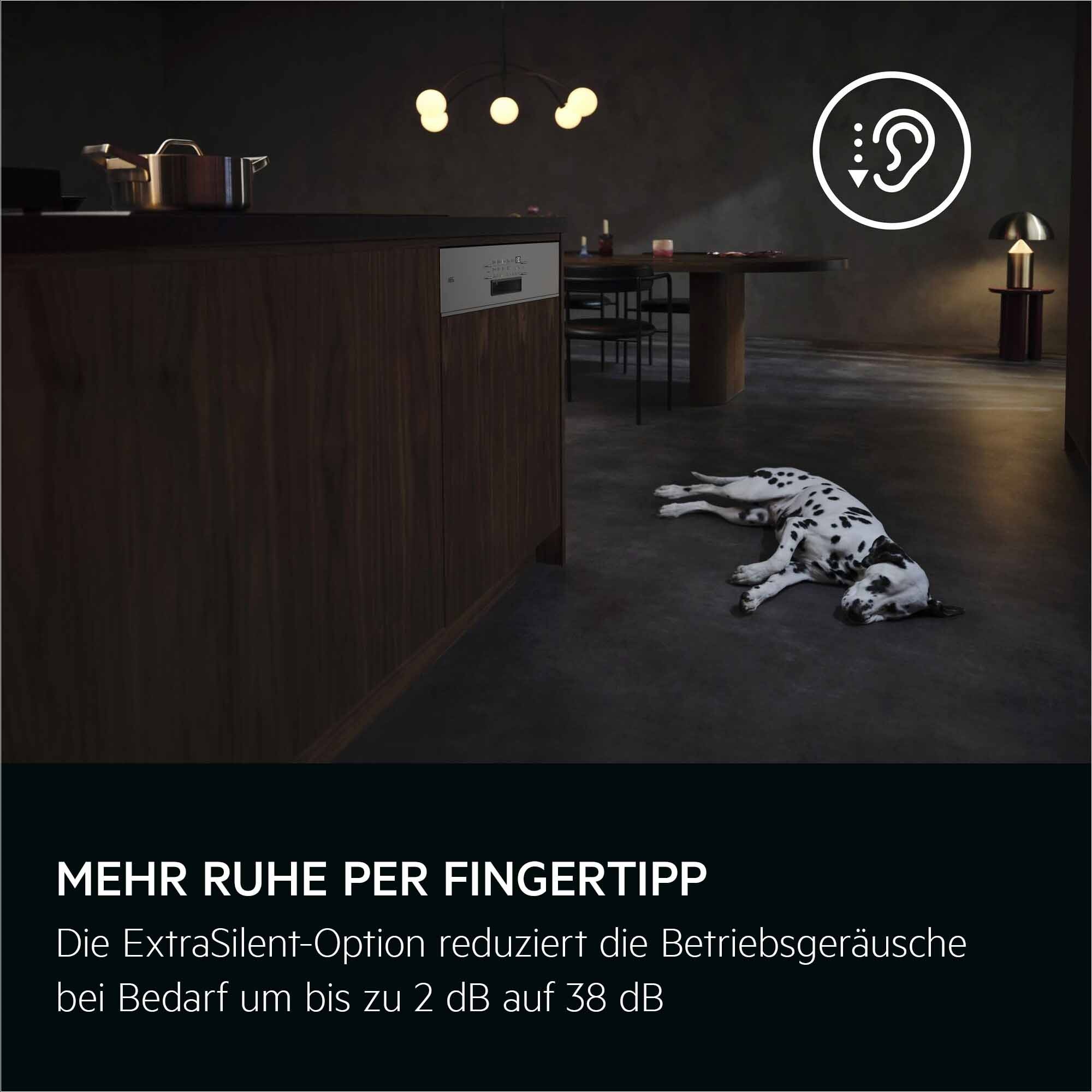 AEG teilintegrierbarer Geschirrspüler 9000 »GT9200X2SCM« Leise Spülmaschine 38 dB kraftvoll gegen Eingebranntes EEK A-10 %