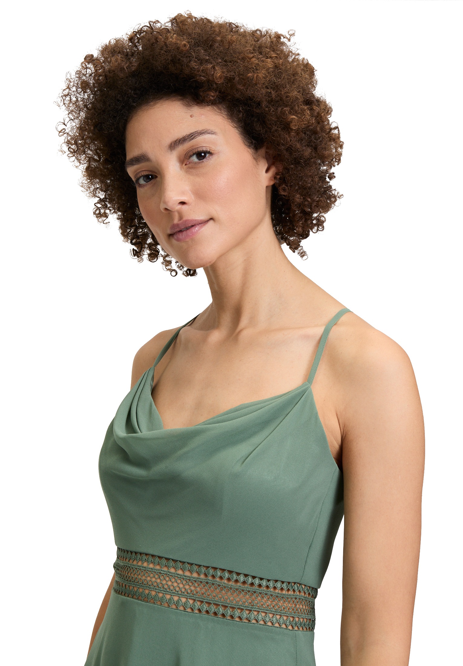 Vera Mont Cocktailkleid »Vera Mont Damen Cocktailkleid mit Wasserfallausschnitt«, Stickerei
