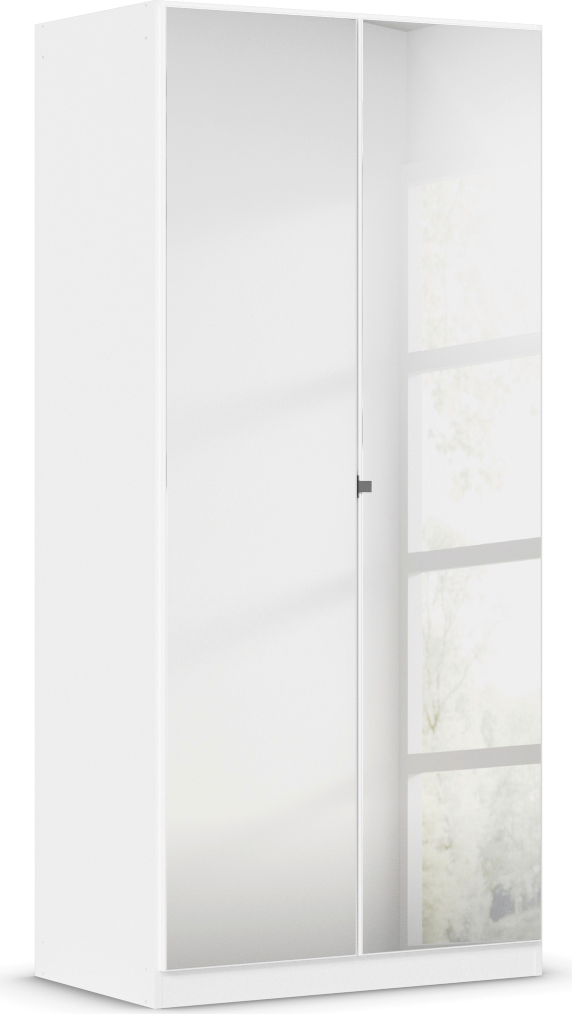 rauch Drehtürenschrank "Reflect" mit Spiegelfront, inkl. praktischer Inneneinteilung und Stoffboxen-Set
