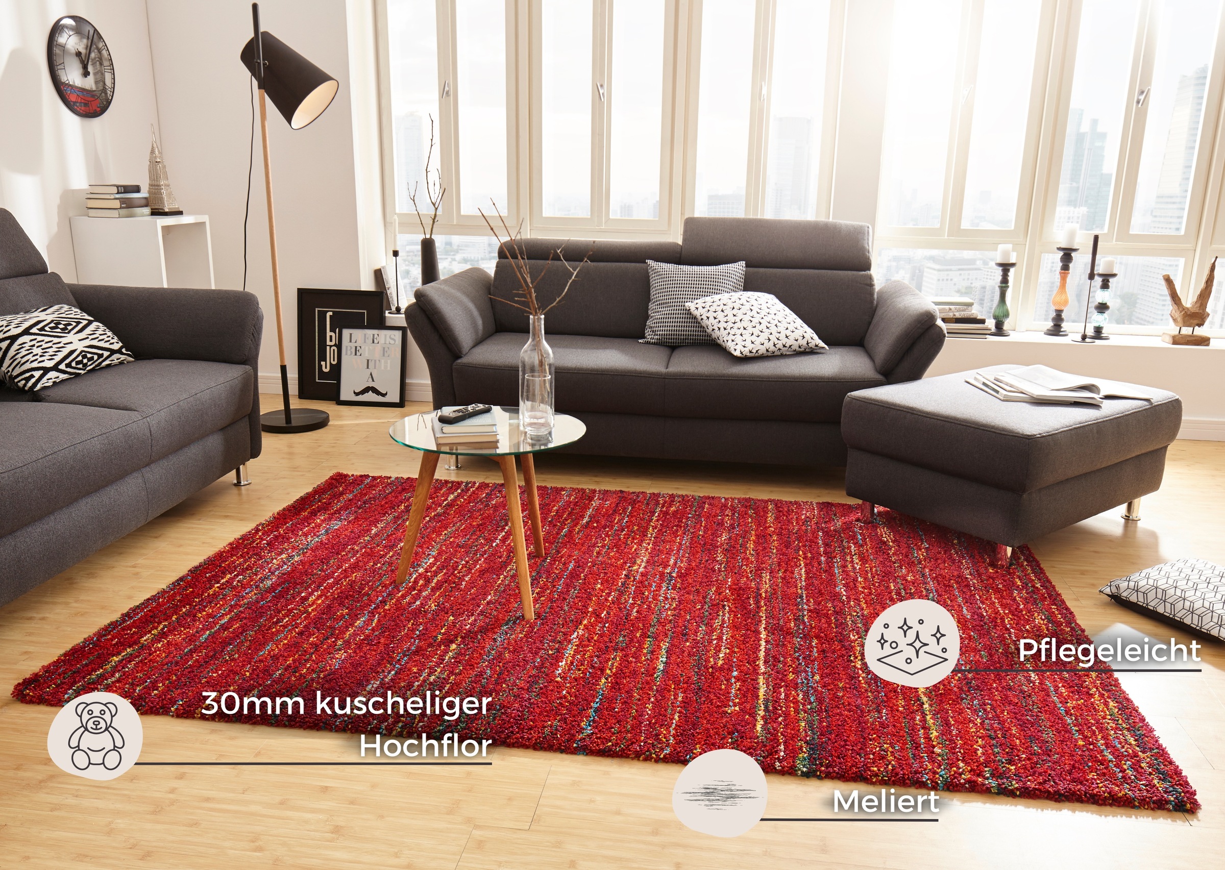 HANSE Home Hochflor-Teppich »Chic«, rechteckig, 30 mm Höhe, Shaggy, Weich, Flauschig, Flokati, Meliert, Wohnzimmer, Schlafzimmer