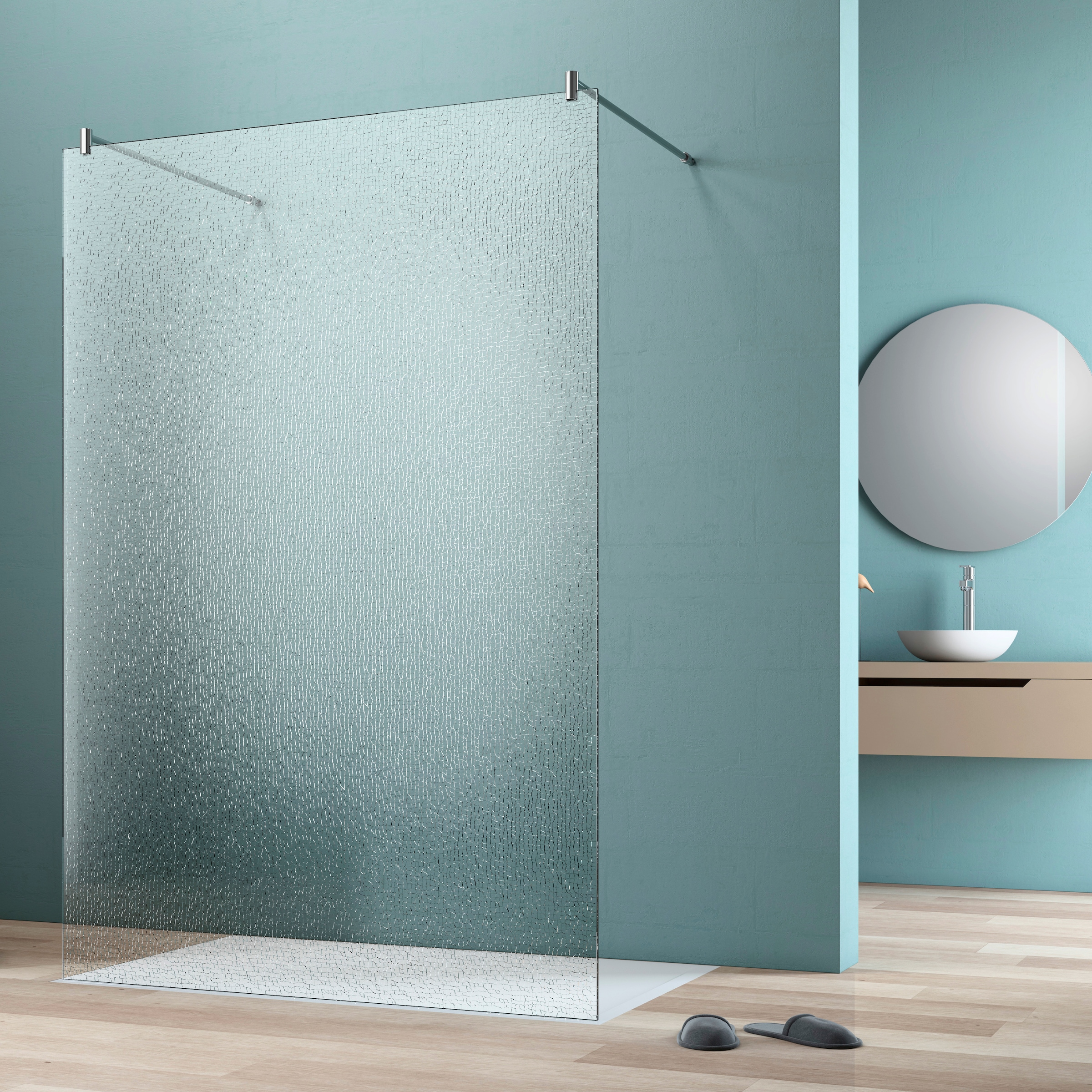 maw by GEO Walk-in-Dusche »flex A-W002C«, BxH: 90 x 200 cm, Crash-Glas klar