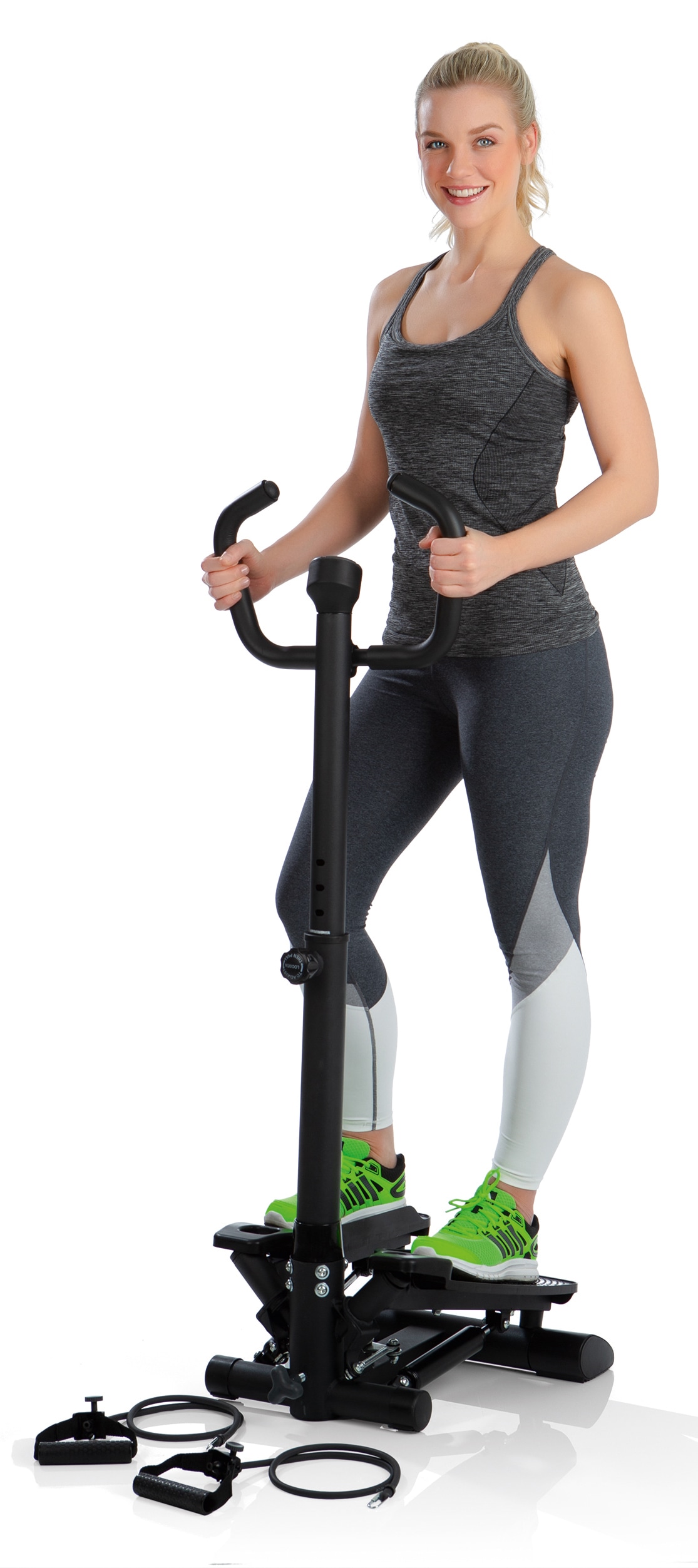 VITALmaxx Stepper »VITALmaxx Fitnesstrainer Swing Stepper«, (3 tlg., mit Trainingsbändern)