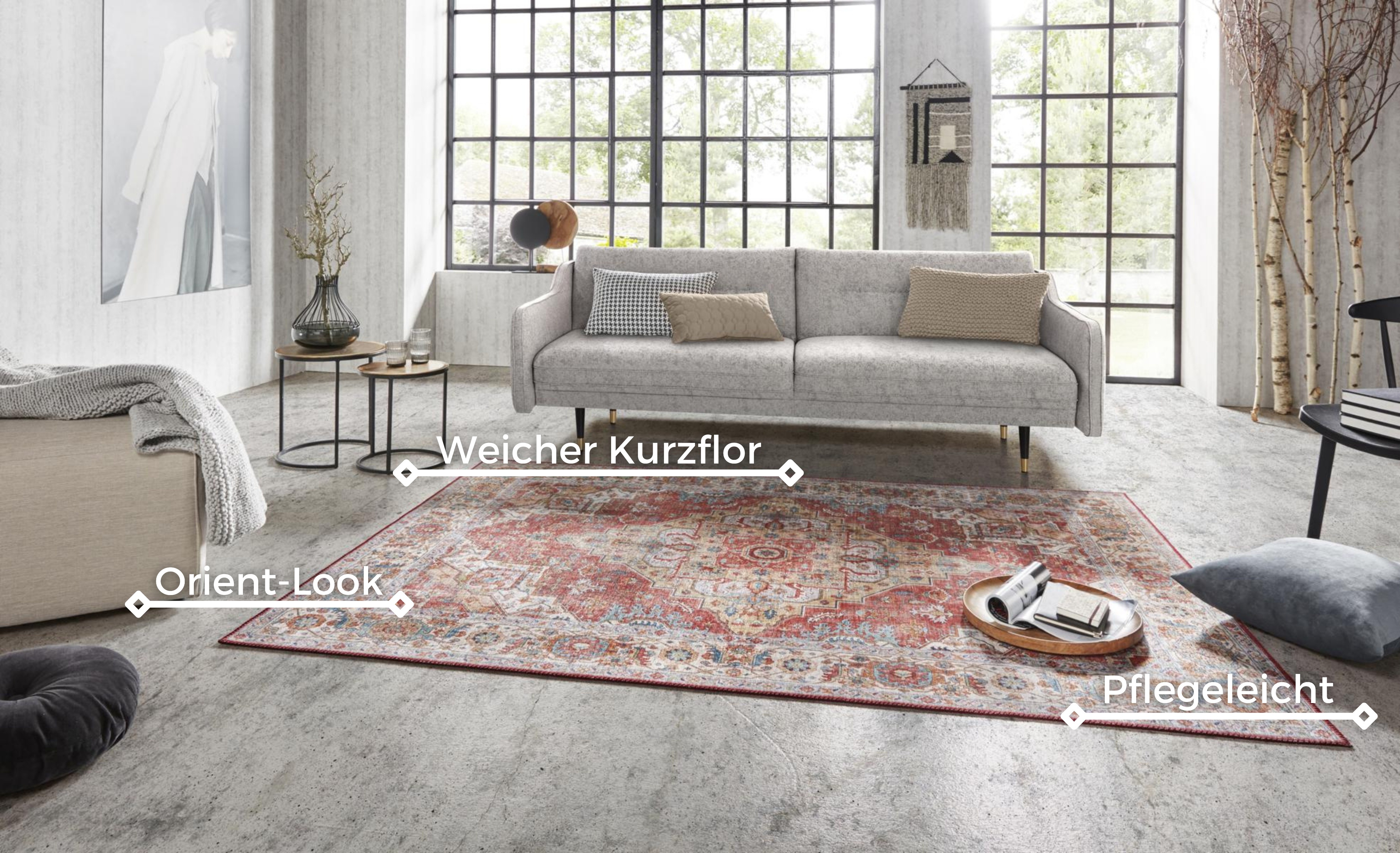 Thumbnail - HANSE Home Teppich "Sylla" rechteckig 5 mm Höhe Orientalisch, Läufer, Vintage, Wohnzimmer, Schlafzimmer, Esszimmer