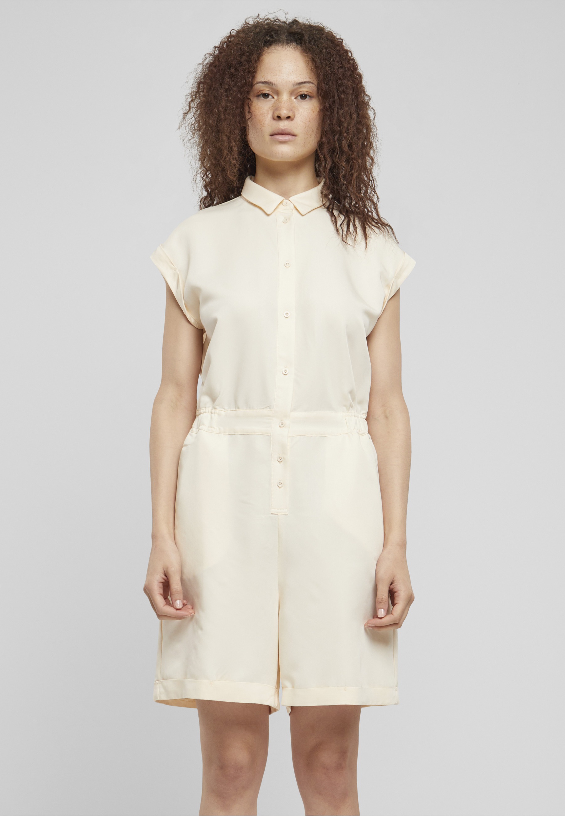 URBAN CLASSICS Jumpsuit »Urban Classics Damen Ladies Viscose Twill Jumpsuit« 1 Stk.