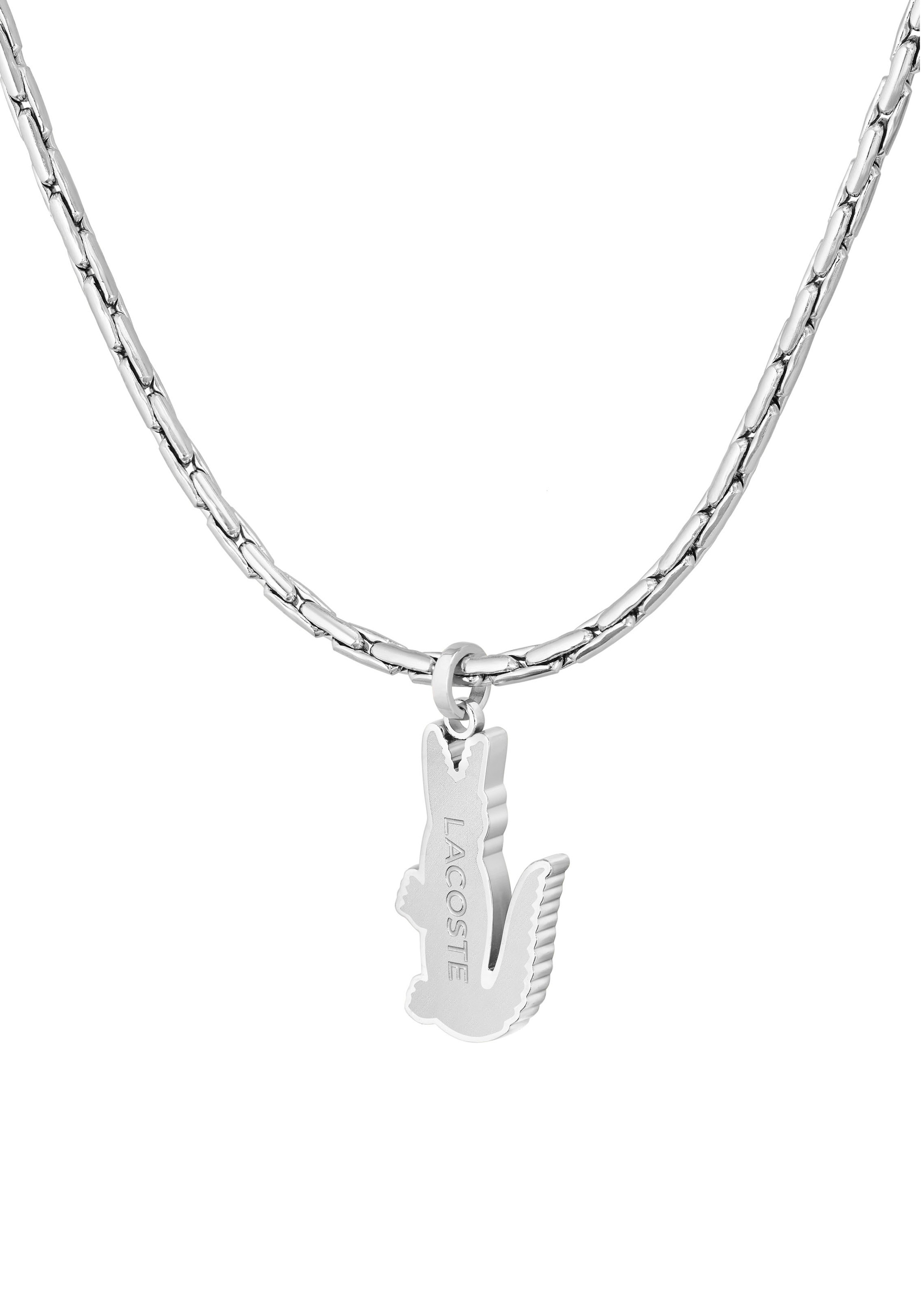 Kette mit Anhänger LACOSTE "ARTHOR", grün (edelstahlfarben, grün), Halsketten, Herren, Edelstahl, L: 56, mit Emaille 3