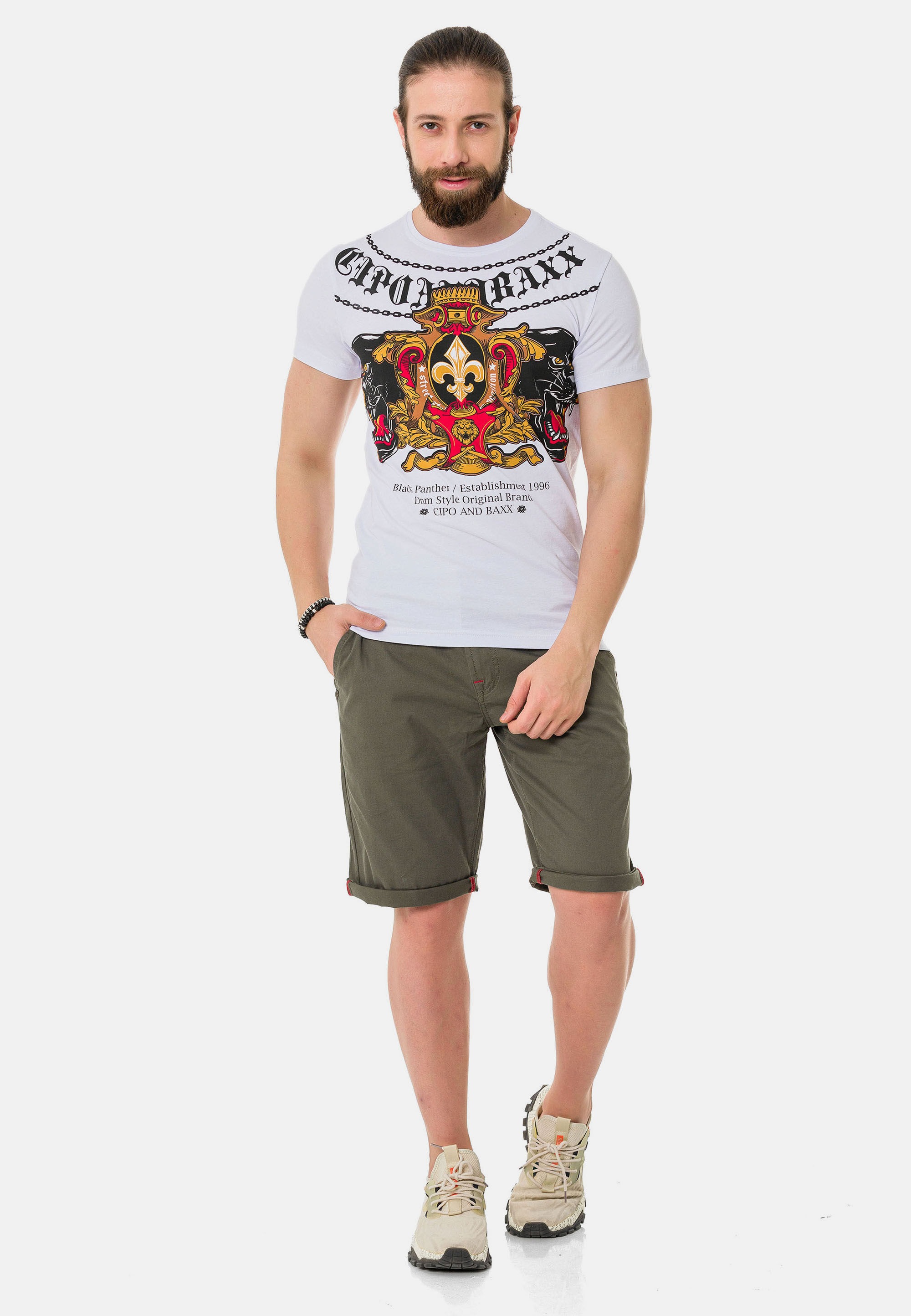 Cipo & Baxx T-Shirt »T-Shirt«, mit Panther Print