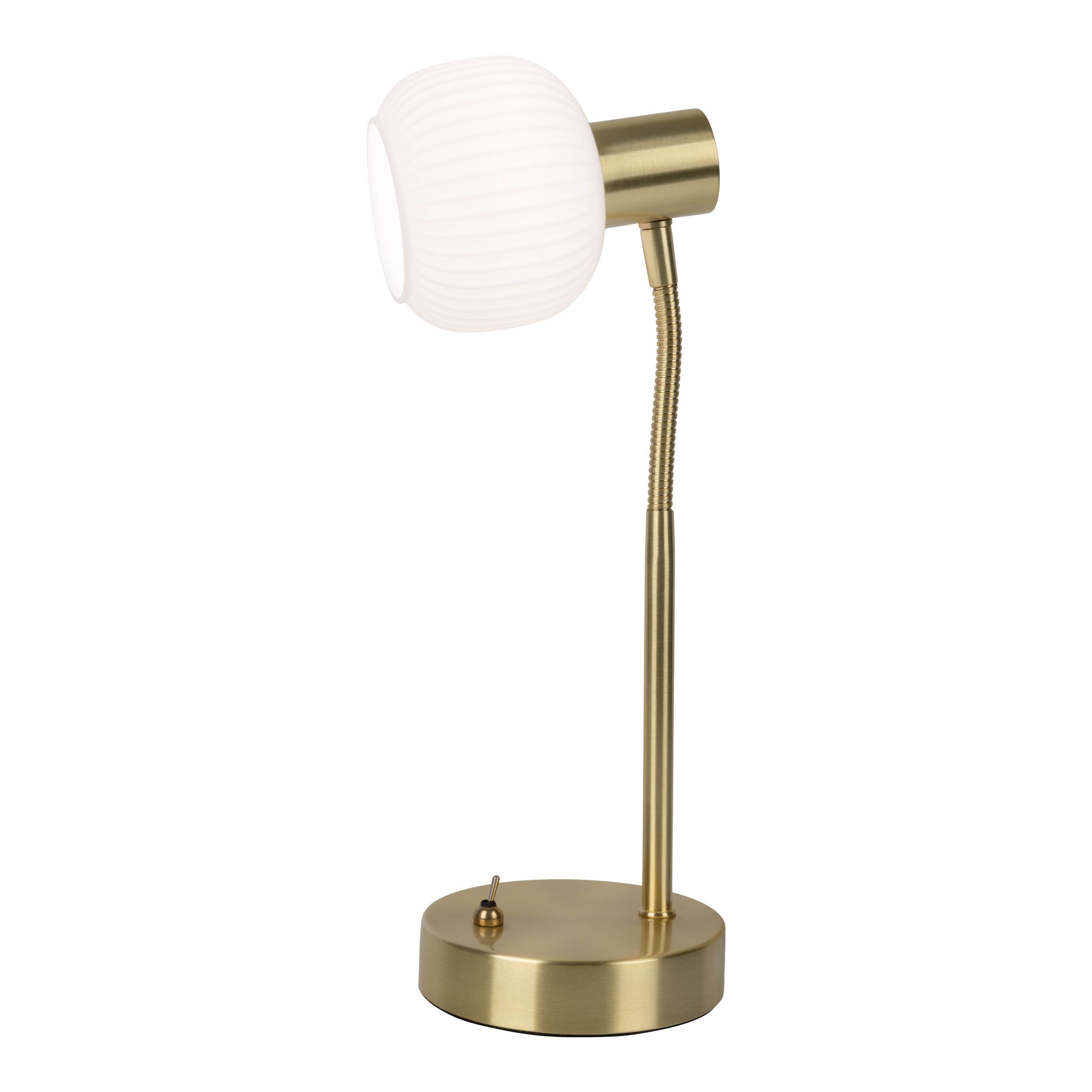 näve Tischleuchte »Learta« E14 1 Stk. exkl. 1x E14, messing matt, Glasschirm weiß opal, Zuleitung 150cm