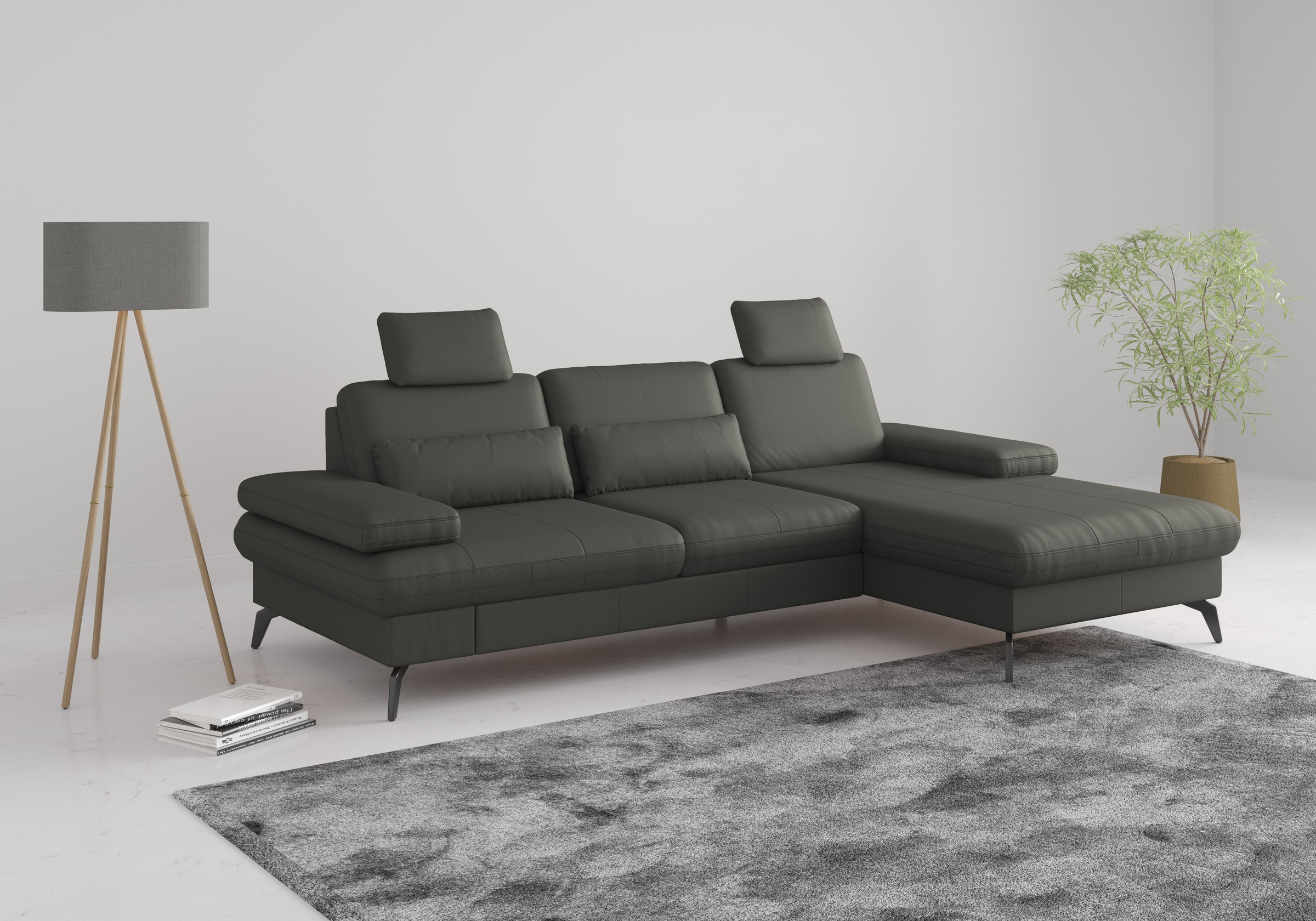 sit&more Ecksofa "Morris L-Form, inkl. Sitztiefenverstellung" wahlweise mit Armteilverstellung, Schlaffunktion & Bettkasten