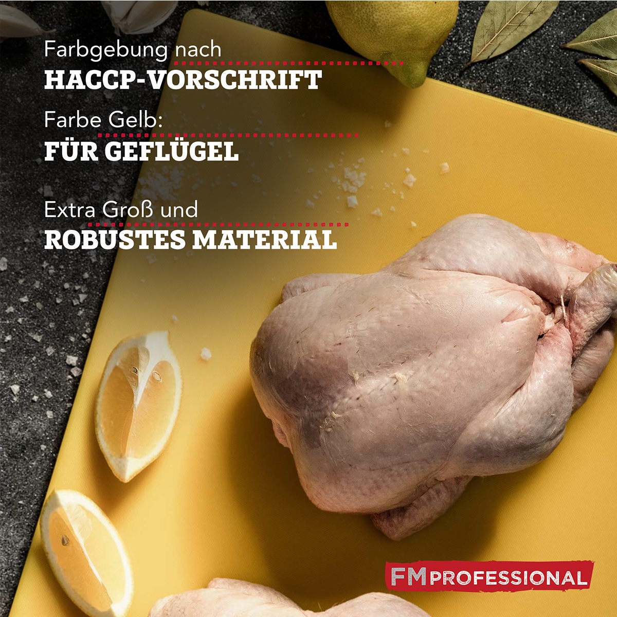 Thumbnail - FMprofessional Schneidebrett "extra großes Brett aus Kunststoff" Profi Gastro Schneidebretter – spülmaschinenfest, ca. 4...