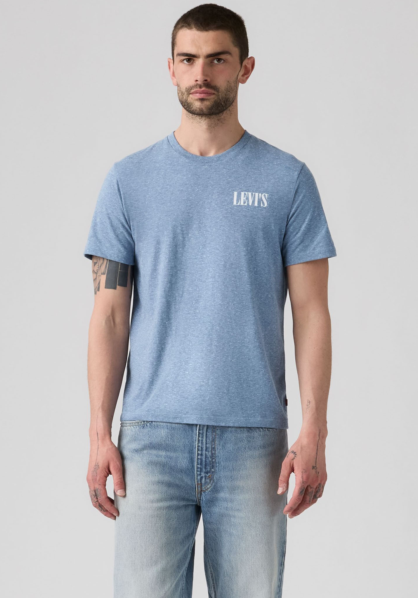 Levis T-Shirt "GRAPHIC CREWNECK TEE" Melierter Feinstrick, pflegeleichter Materialmix