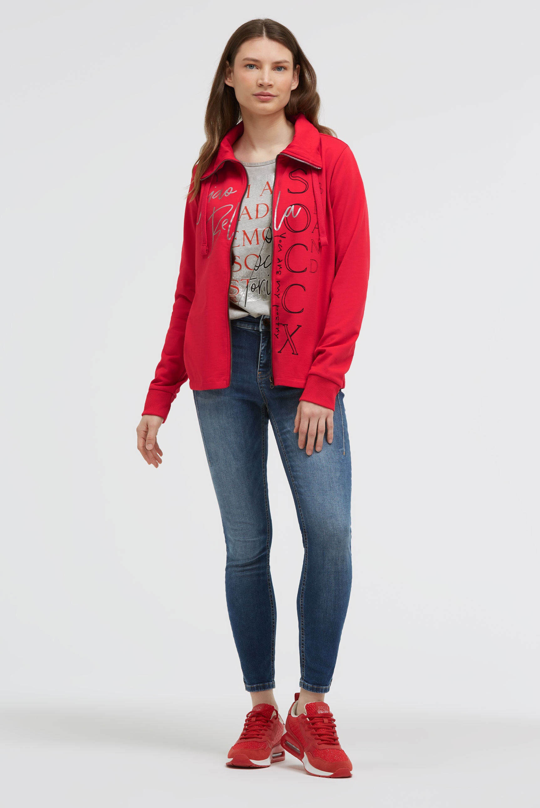 SOCCX Sweatjacke mit Stehkragen