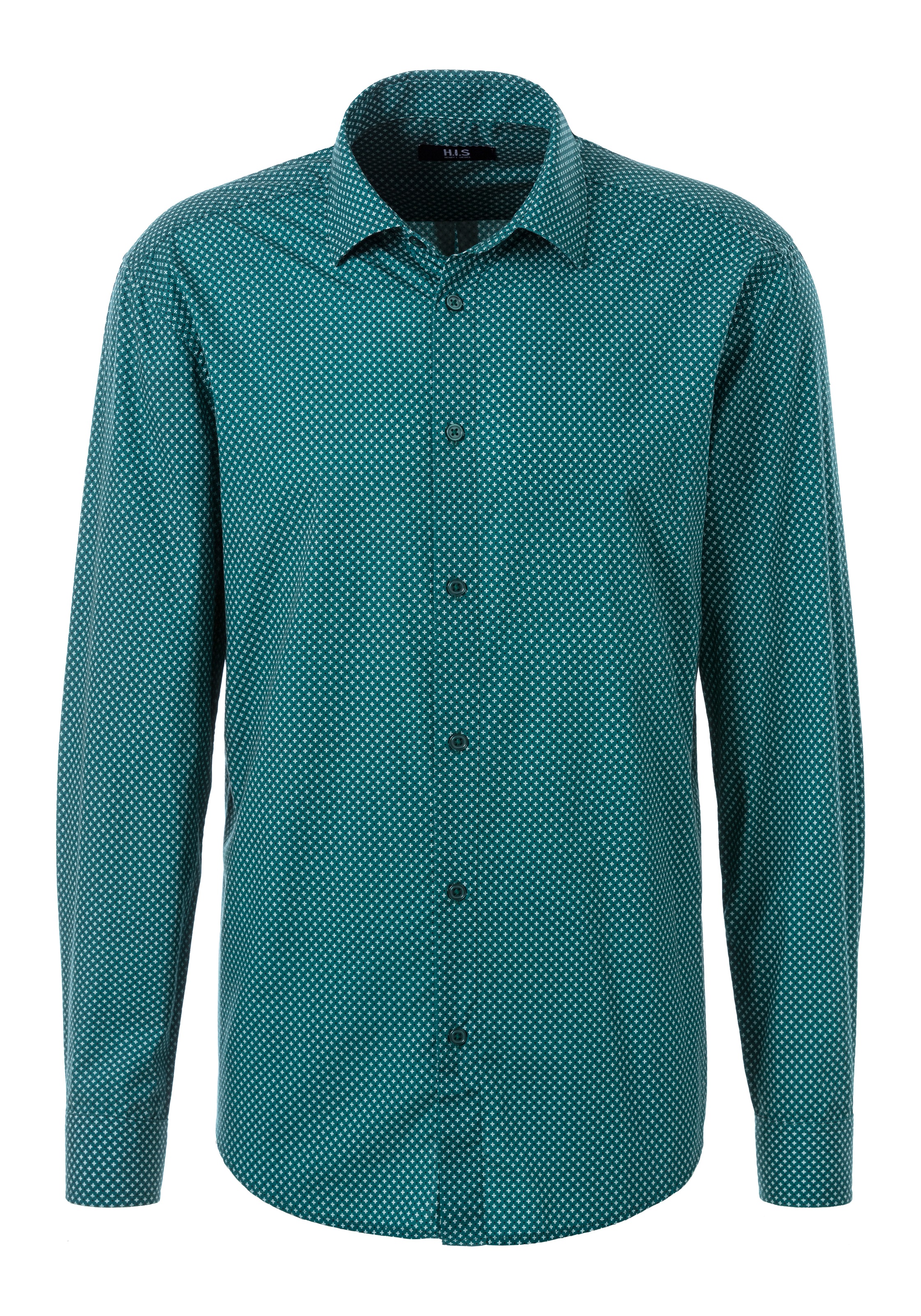 H.I.S "Regular fit" mit Haifischkragen und allover Print aus reiner Baumwol günstig online kaufen