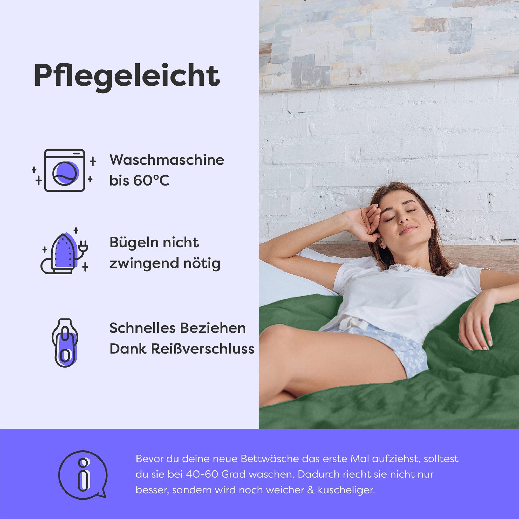 Wolkenfeld Bettwäsche »Allergiker Bettwäsche, unfassbar weich« 2 Stk. tlg. 135x200 cm, 155x220 & Übergrößen I inkl. Kissenbezüge 80x80 I Uni