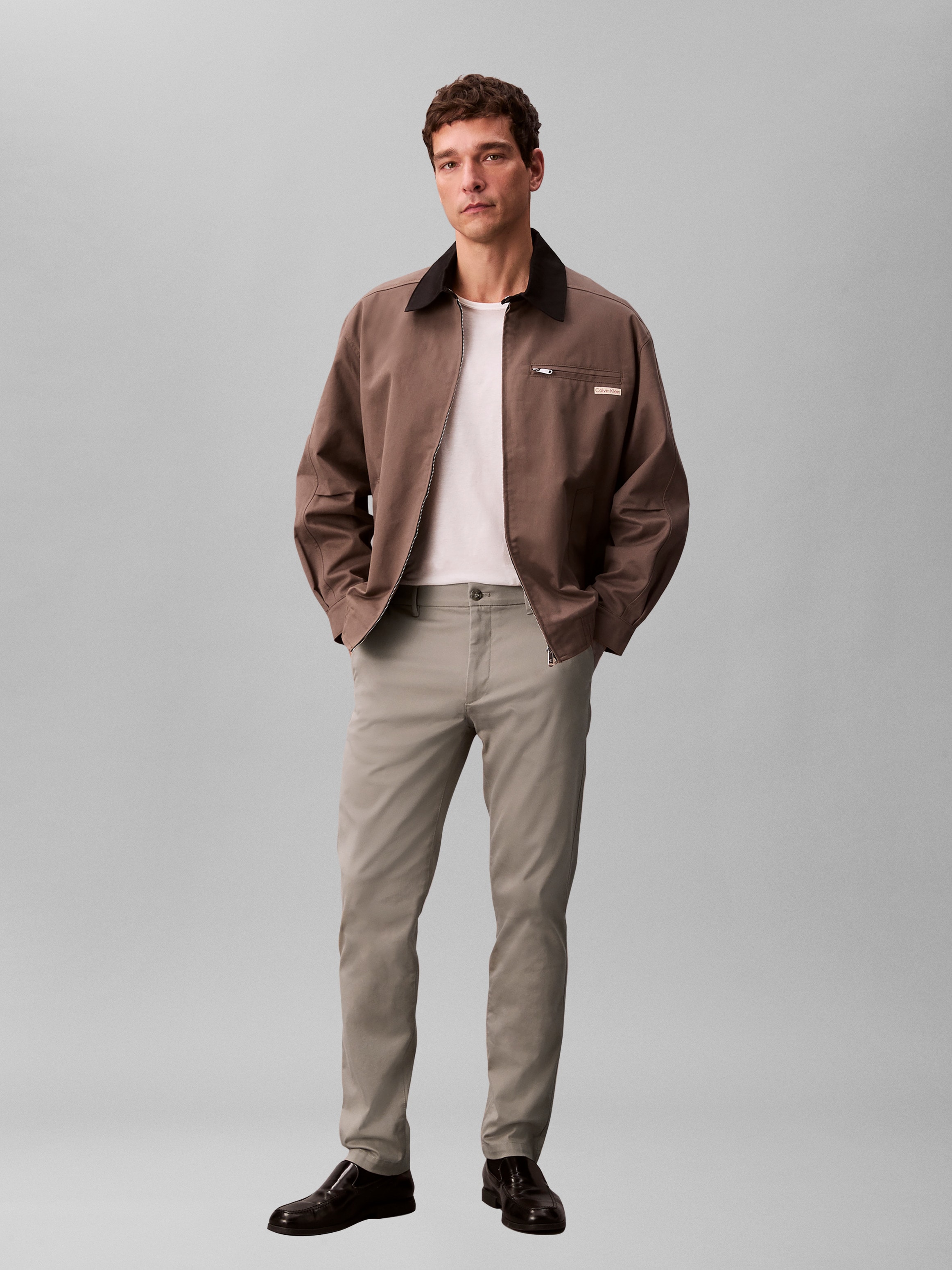 Calvin Klein Stoffhose "SLIM REFINED COTTON STRETCH TROU" Slim fit mit Eingrifftaschen
