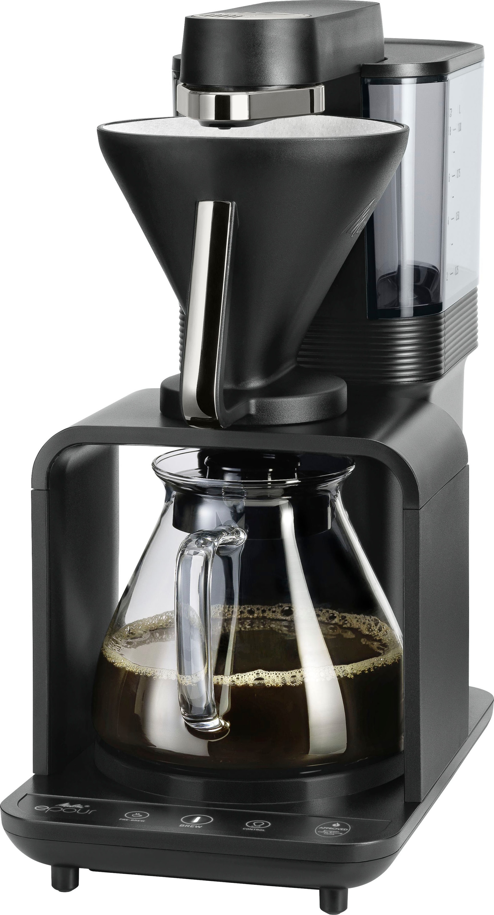 Melitta Filterkaffeemaschine "epour 1024-11 Schwarz/Silber" 1 l Kaffeekanne günstig online kaufen
