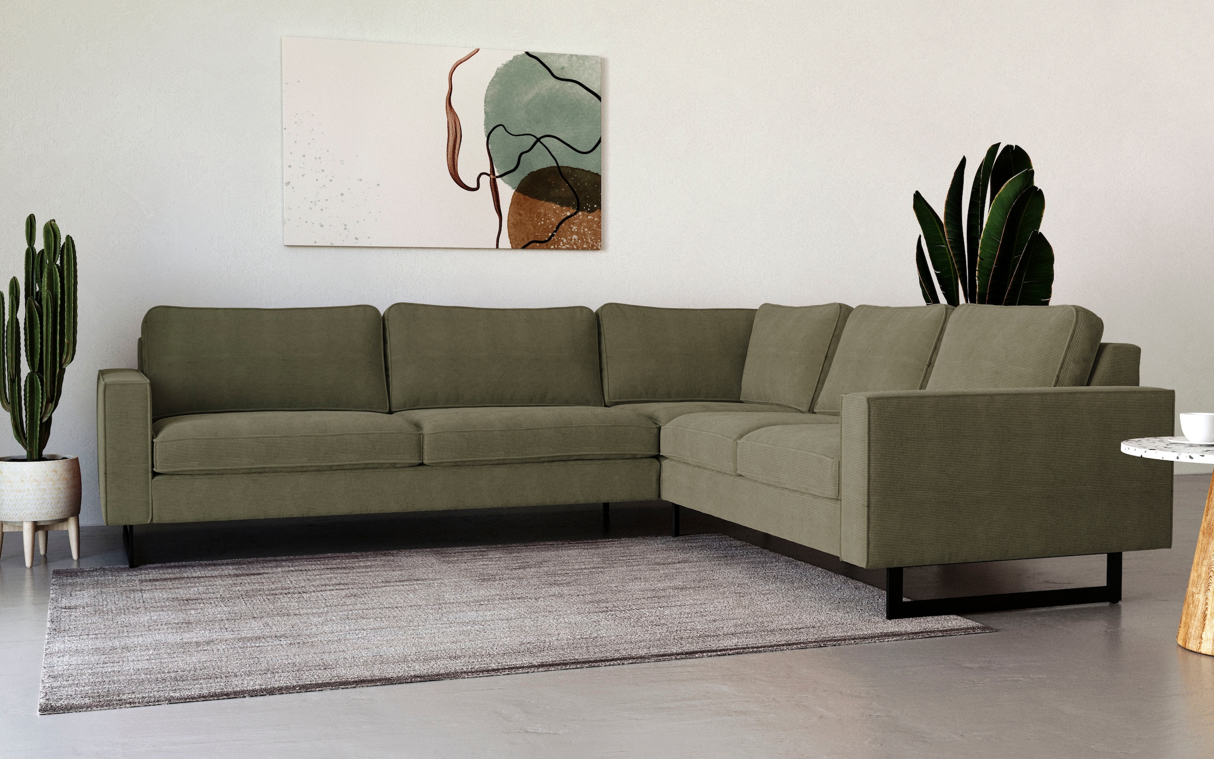 Places of Style Ecksofa "Pinto, 250/290 cm, langer Schenkel, XXL, Ottomane" günstig online kaufen