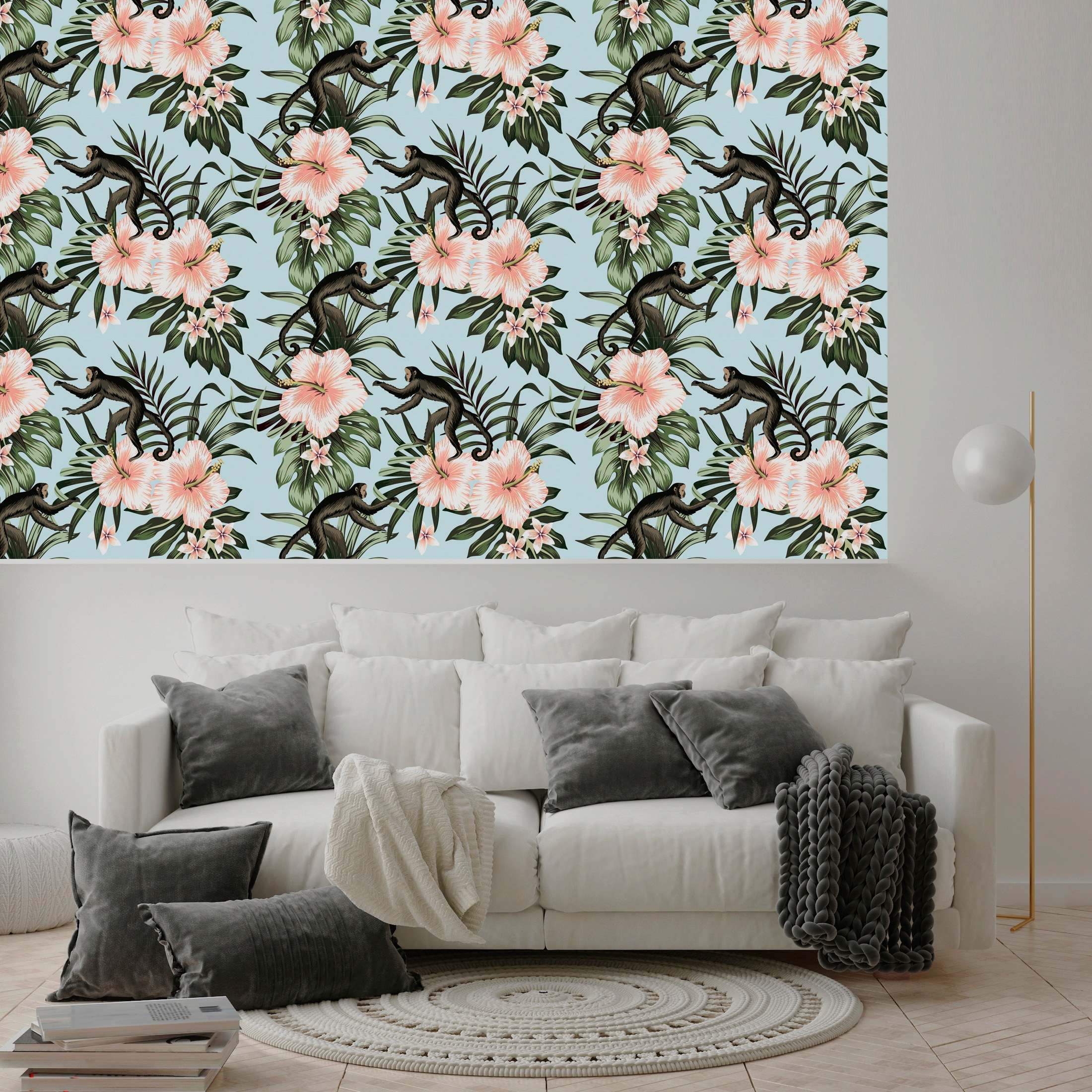 queence Vinyltapete »Annika«, bedruckt-Motiv-botanisch-floral-gemustert-natürlich, 90x250cm, selbstklebend, kinderleichte Anbringung, Sticker