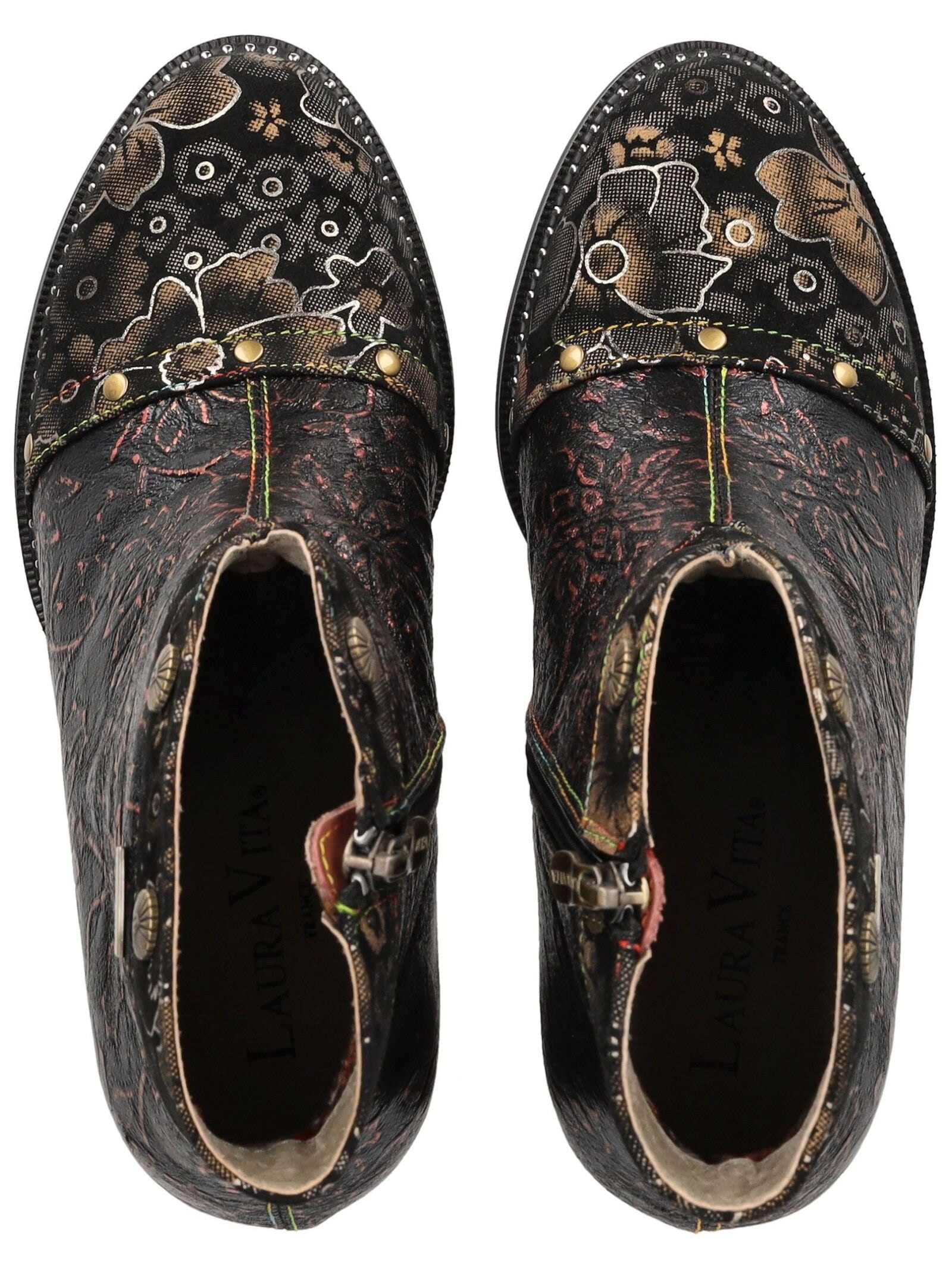 LAURA VITA High-Heel-Stiefelette »LAURA VITA Stiefelette Leder/Textil«