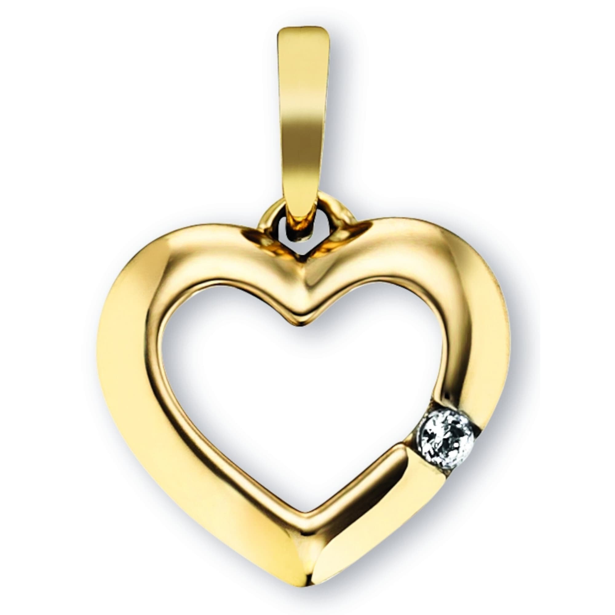 ONE ELEMENT Kettenanhänger »Zirkonia Herz Herz Anhänger aus 333 Gelbgold«, Damen Gold Schmuck Herz