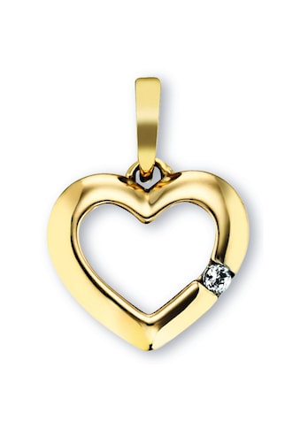 Kettenanhänger »Zirkonia Herz Herz Anhänger aus 333 Gelbgold«