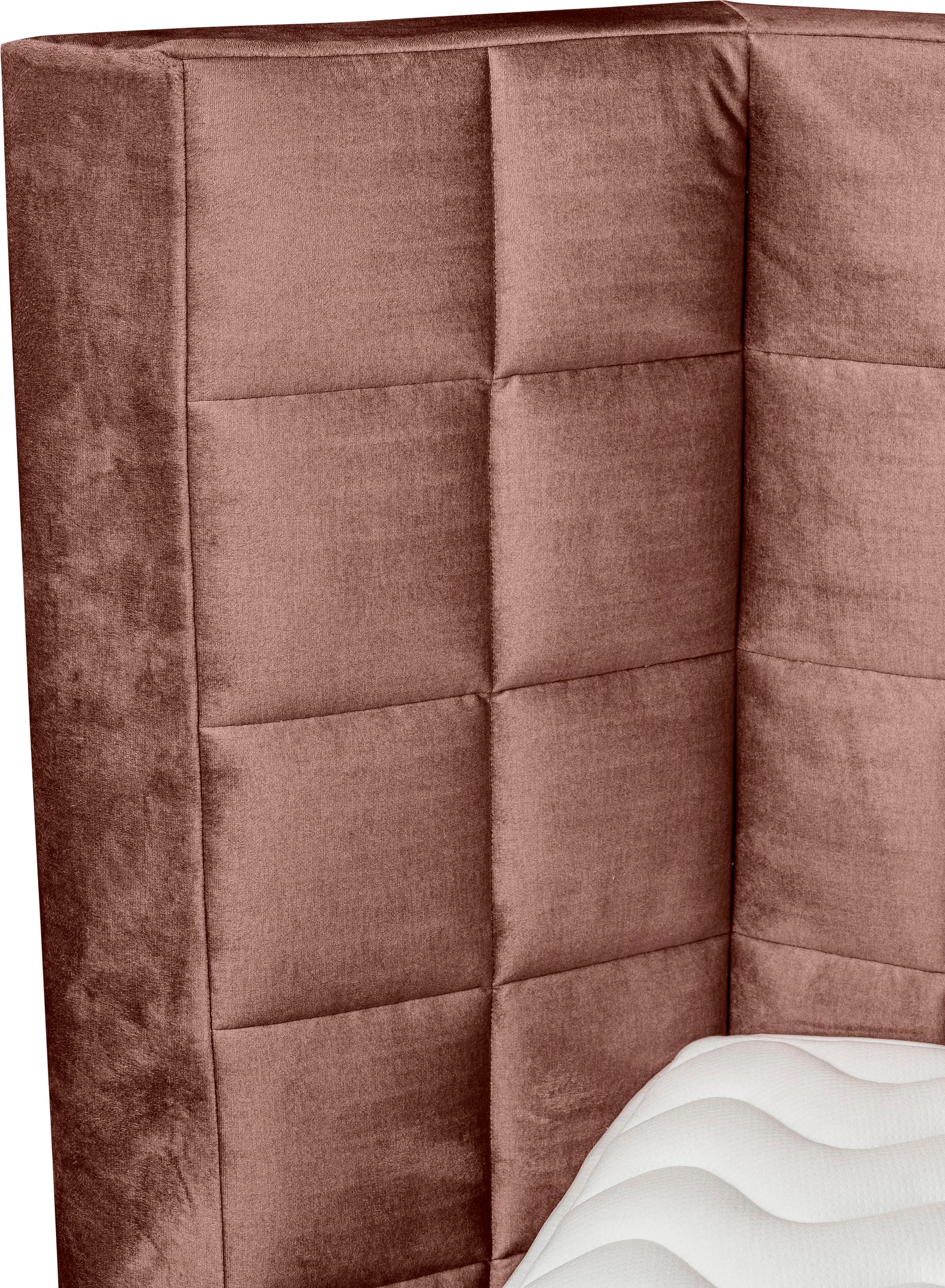 Places of Style Boxspringbett »Piazza«, mit Steppung und Kopfteil mit seitlichen Flügeln