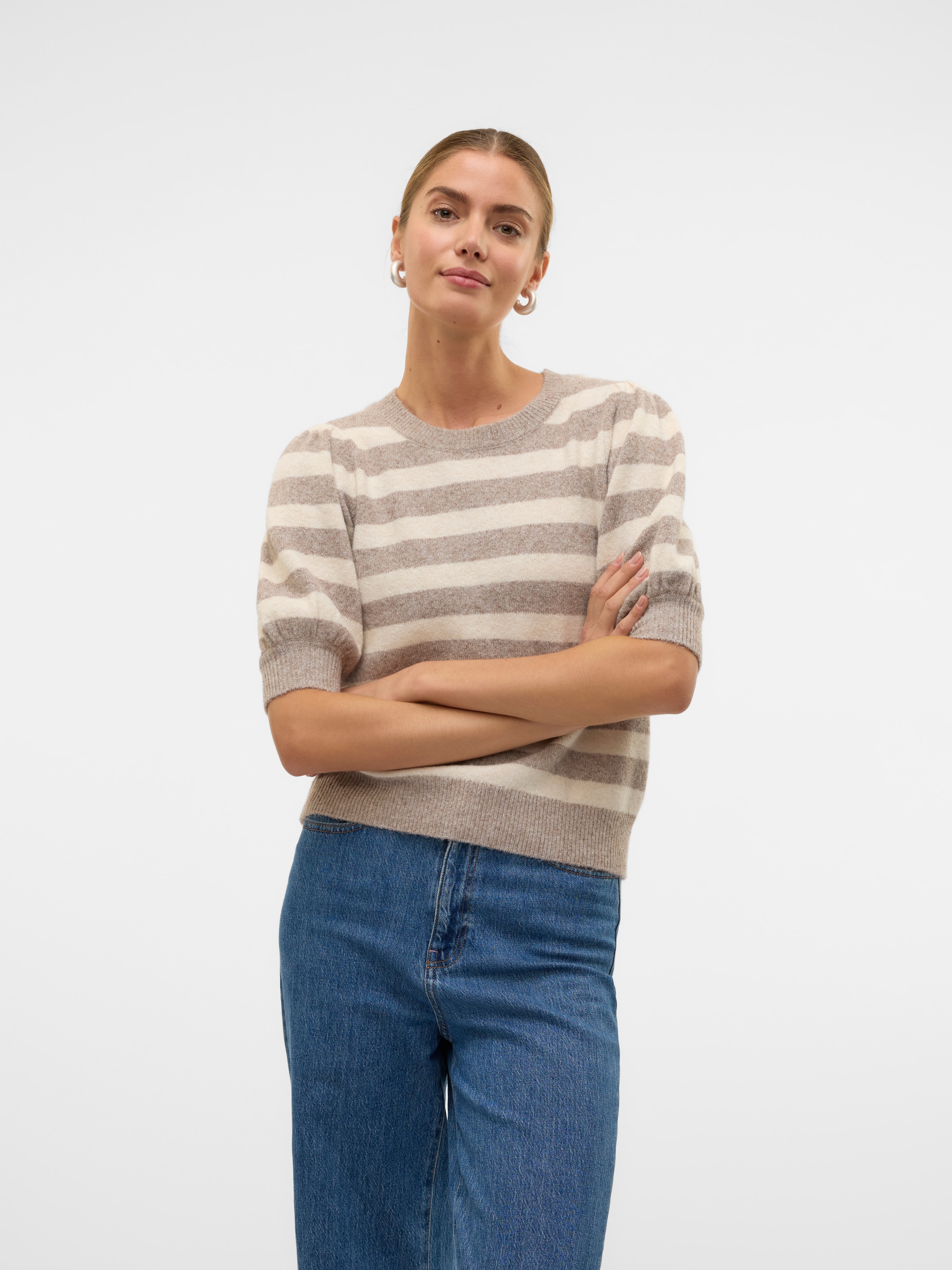 Vero Moda Rundhalspullover "VMDOFFY 2/4 O-NECK PULLOVER GA NOOS" mit kurzen günstig online kaufen