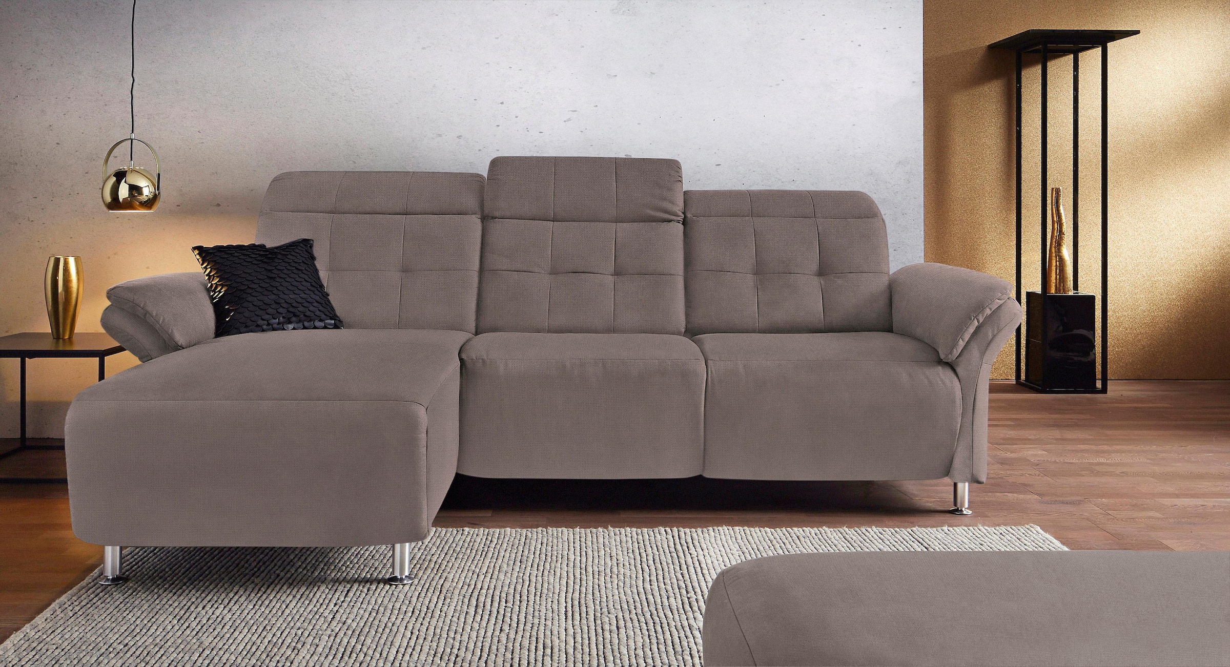 Home affaire Ecksofa "Manhattan L-Form" 2 Sitze mit elektrischer Relaxfunkt günstig online kaufen