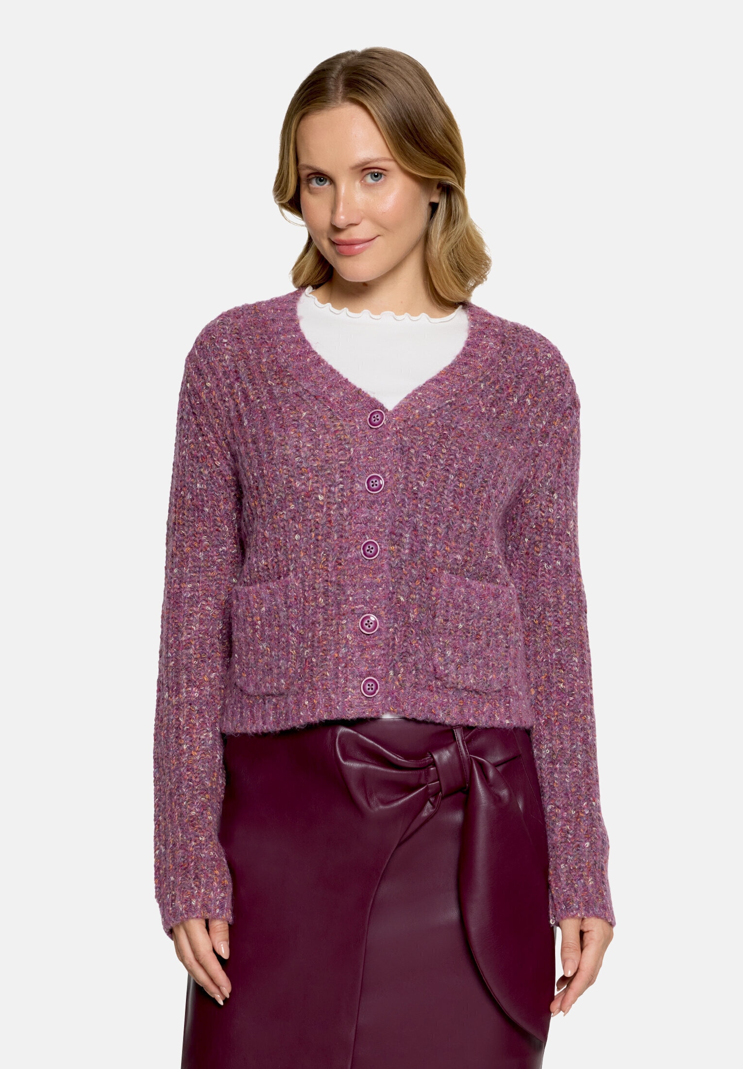 Cartoon Strickjacke »Damen mit V-Ausschnitt« 1